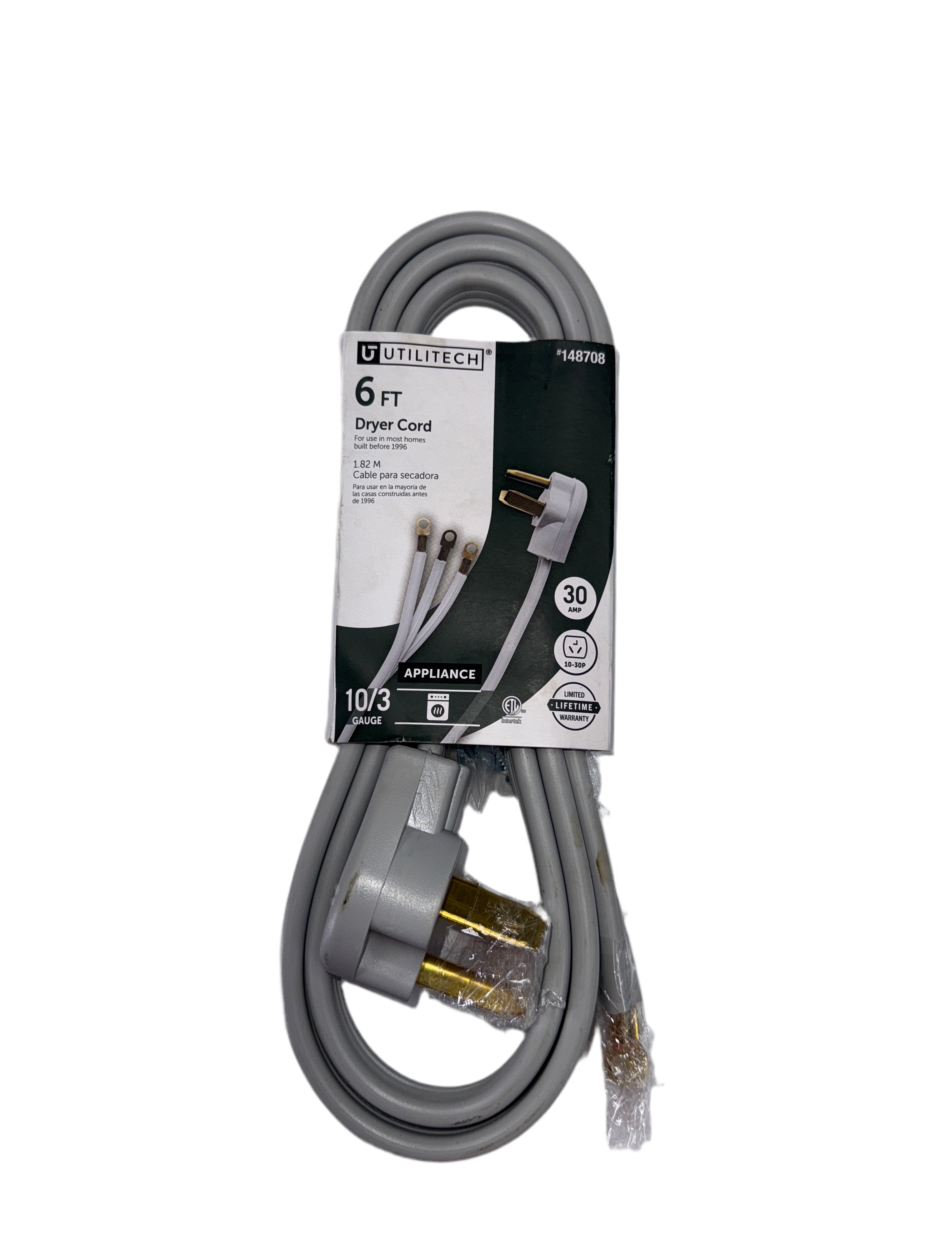 UTILITECH - Dryer Power Cord - 3 Wire