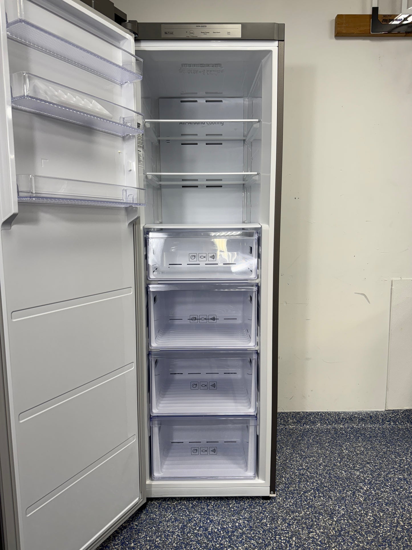 11.4 Cu.Ft. SAMSUNG Convertible Upright Freezer with High-Efficiency LED Lighting, Reversible Door, Adjustable Shelving and In-Door Storage at Appliance Shark Scratch and Dent Appliance Store in Overland Park, Kansas