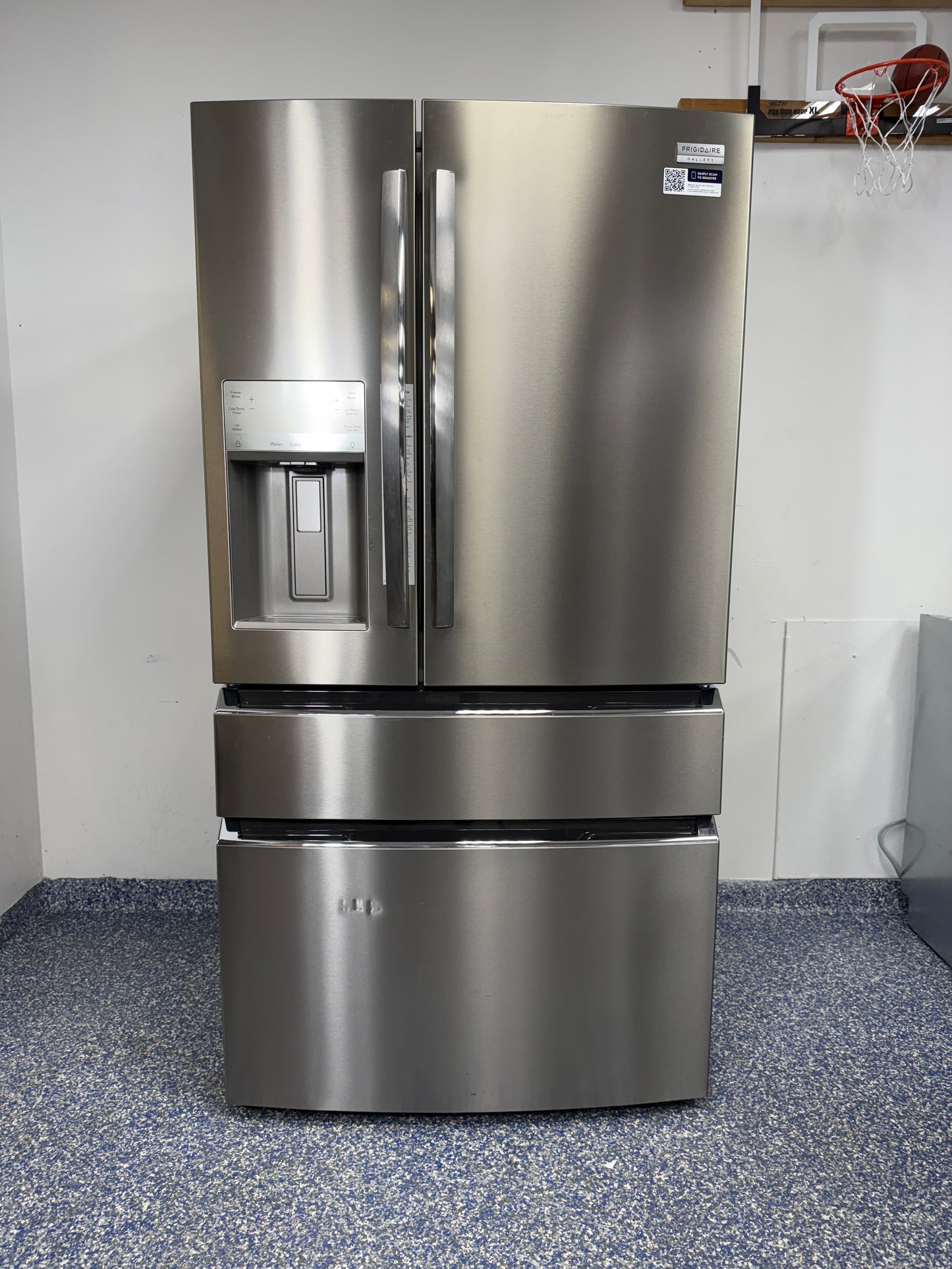 26.3 Cu.Ft. FRIGIDAIRE Gallery 4-Door French Door Refrigerator with External Water Dispenser, Fingerprint Resistant Finish, and Spacewise Organization System at the Best Discount Appliance Store in Kansas City Area