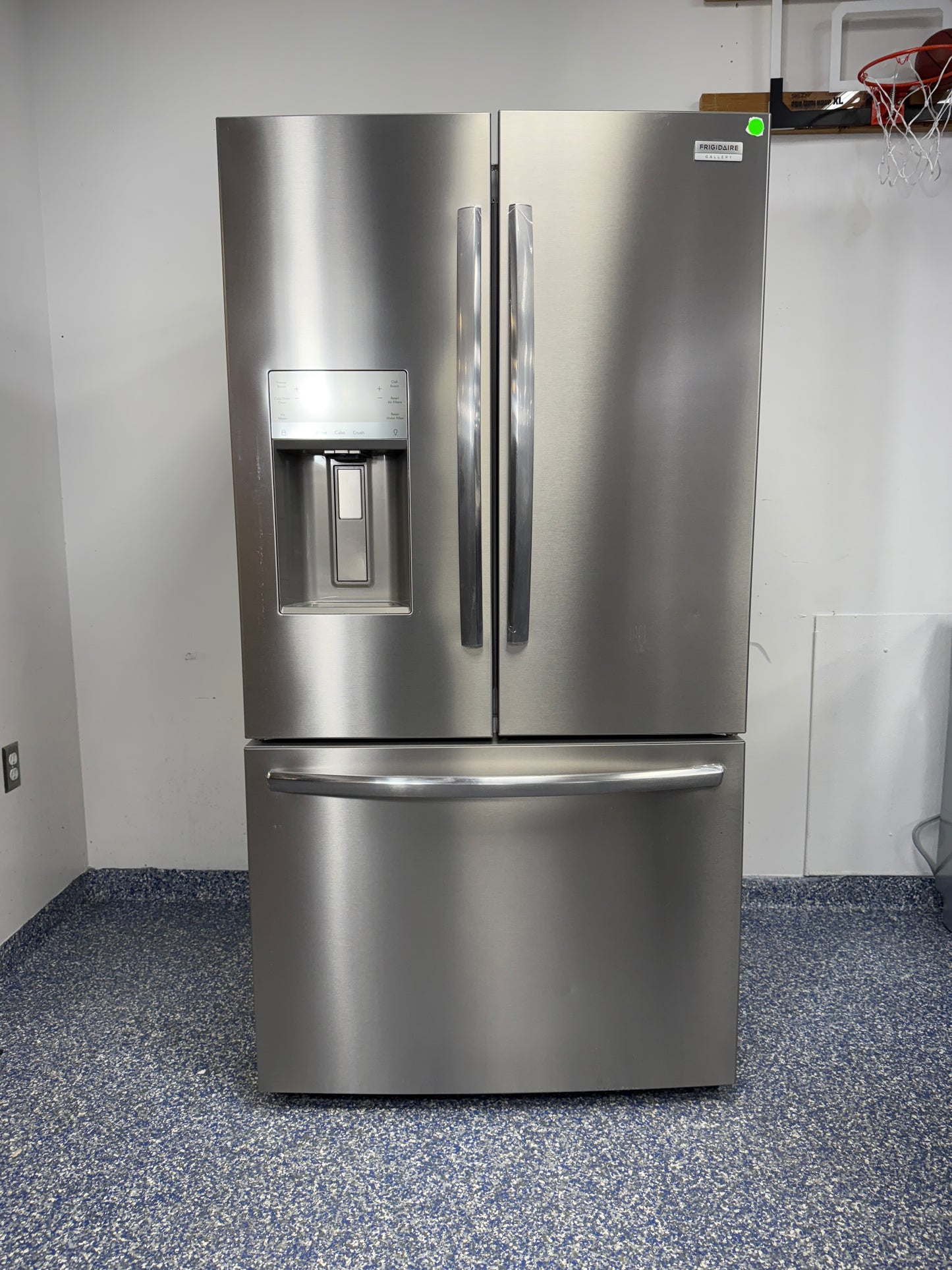 27.8 Cu.Ft. FRIGIDAIRE Gallery French Door Refrigerator with Spacewise Organization System, Ice Maker, and External Dispenser at Appliance Shark Scratch and Dent Appliance Store in Overland Park, Kansas