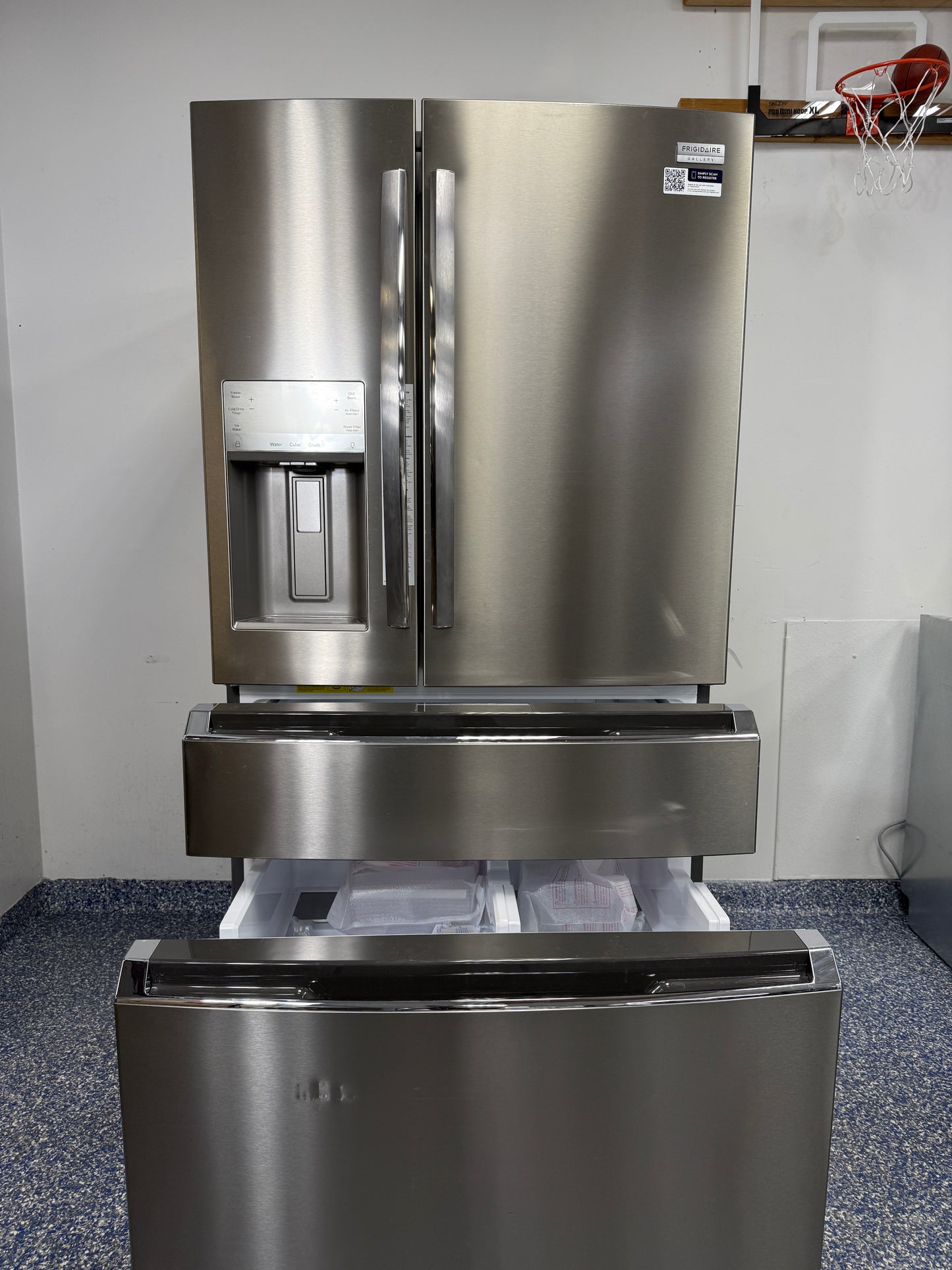 26.3 Cu.Ft. FRIGIDAIRE Gallery 4-Door French Door Refrigerator with Twintech Cooling System, Purepour Water Filter, Pull Out Freezer, and Fingerprint Resistant Exterior at the Best Scratch and Dent Discount Appliance Store in Overland Park, Johnson County, Kansas