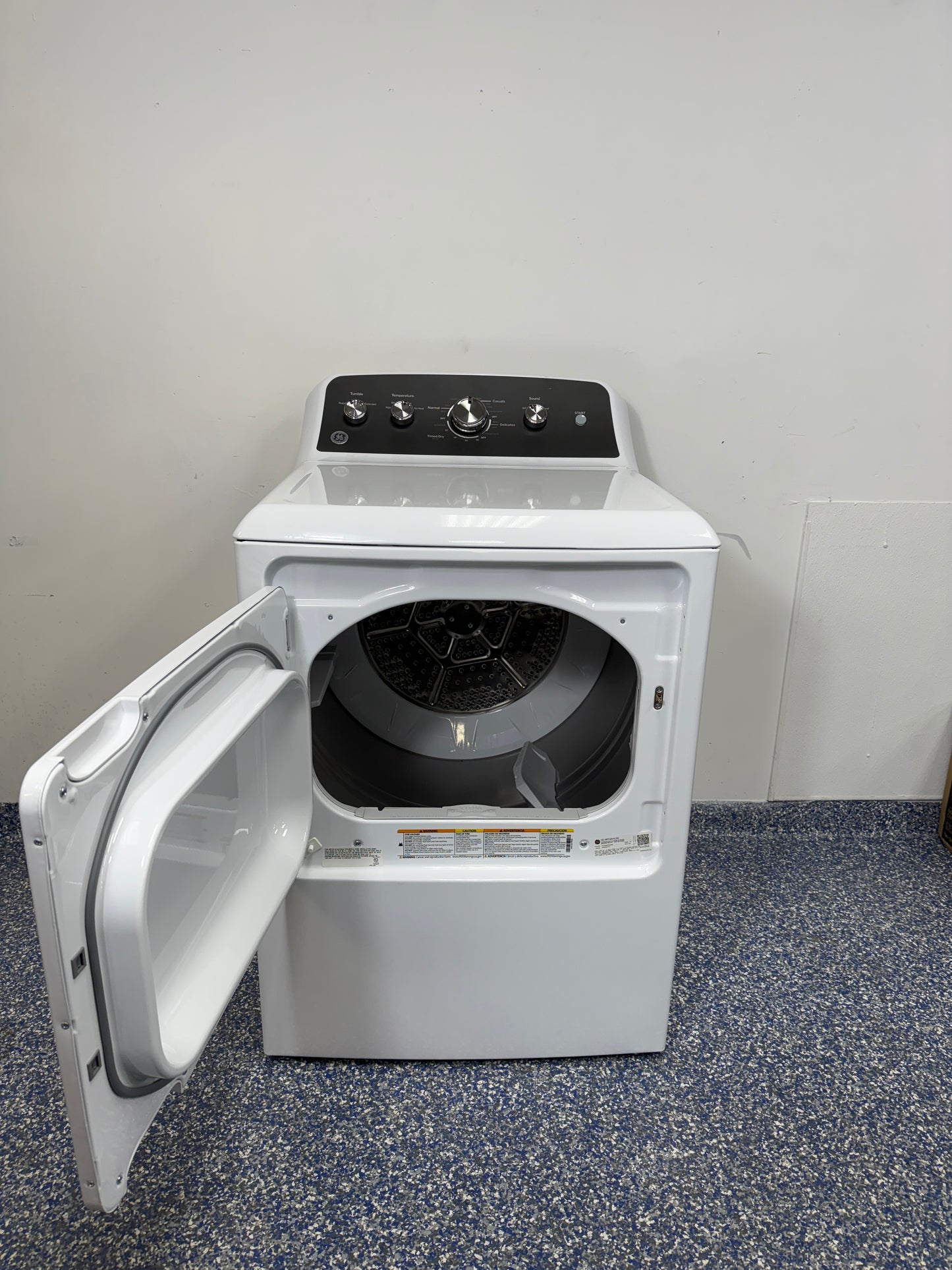 GE Large Capacity Gas Dryer with Aluminized Drum, Reversible Door, and Front Lint Filter at Appliance Shark Discount Appliance Store on Overland Park, Kansas