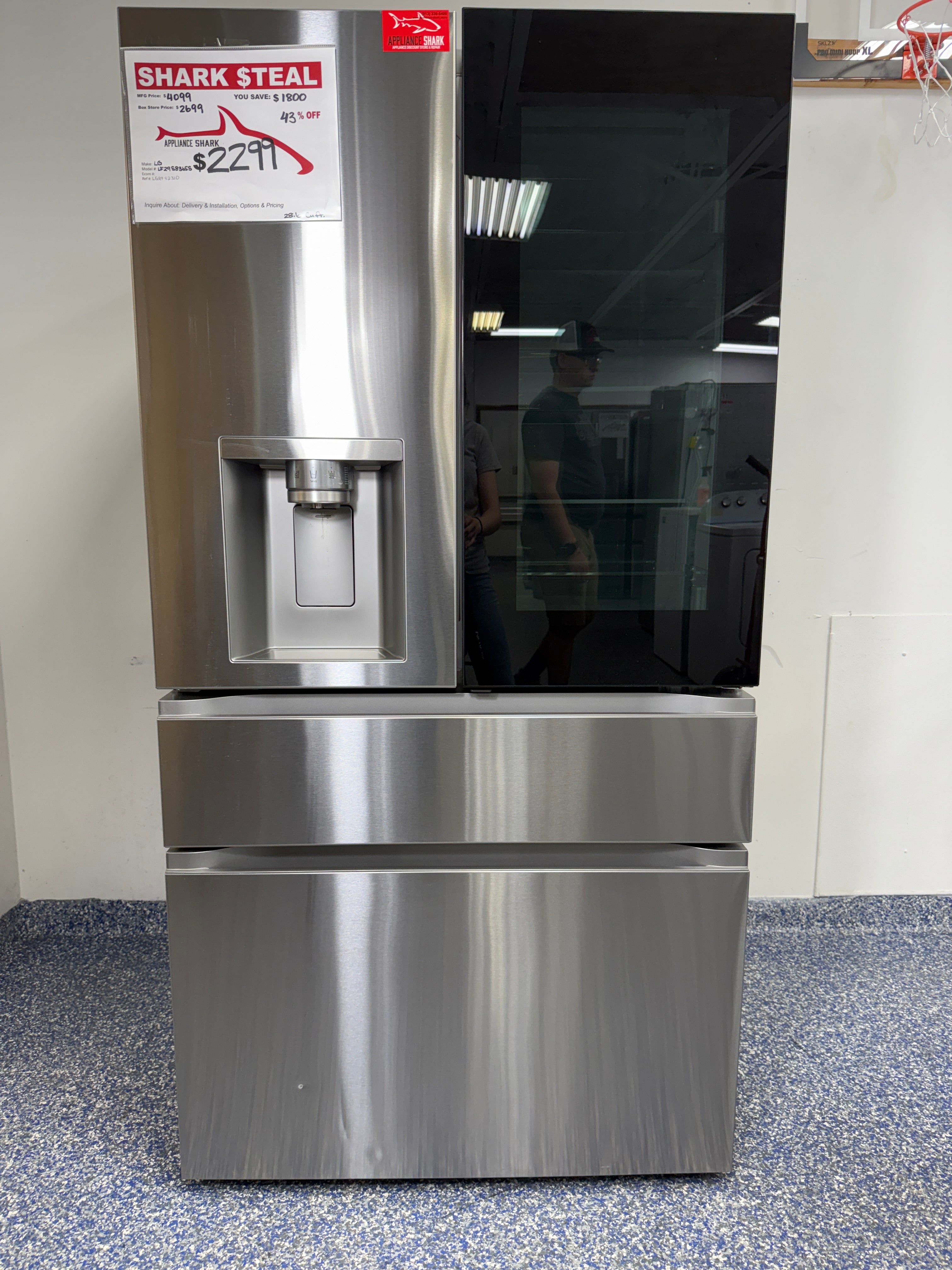 LF29S8365S | 28.6 Cu.Ft. LG 4-Door French Door-in-Door Smart Refrigerator with InstaView MyColor LED Color Change Lighting, Soft-Closing and Quick Access Doors, ThinQ Connectivity, Fingerprint Resistant Finish, Full-Convert Temperature Drawer, Glass Shelves, Automatic Defrost, Quick Freeze, Slim SpacePlus Ice System, Tall Ice & Water External Dispenser, Dual Ice Maker, Water & Air Filters