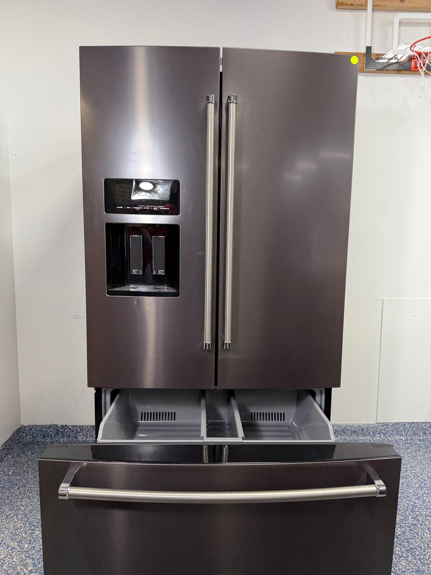 27 Cu.Ft. KITCHENAID French Door Refrigerator with Temperature Adjustable Drawer, Sliding Dividers, and Glass Shelves at Appliance Shark Discount Appliance Store in Johnson County, Kansas