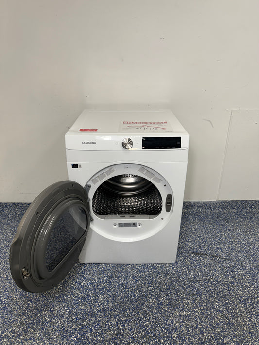 DV25B6900EW | 4.0 Cu.Ft. SAMSUNG Stackable Smart Electric Dryer with Stainless Steel Drum, Internal Light, and Reversible Door at the Best Factory Direct Discount Appliance Store in Kansas City Area