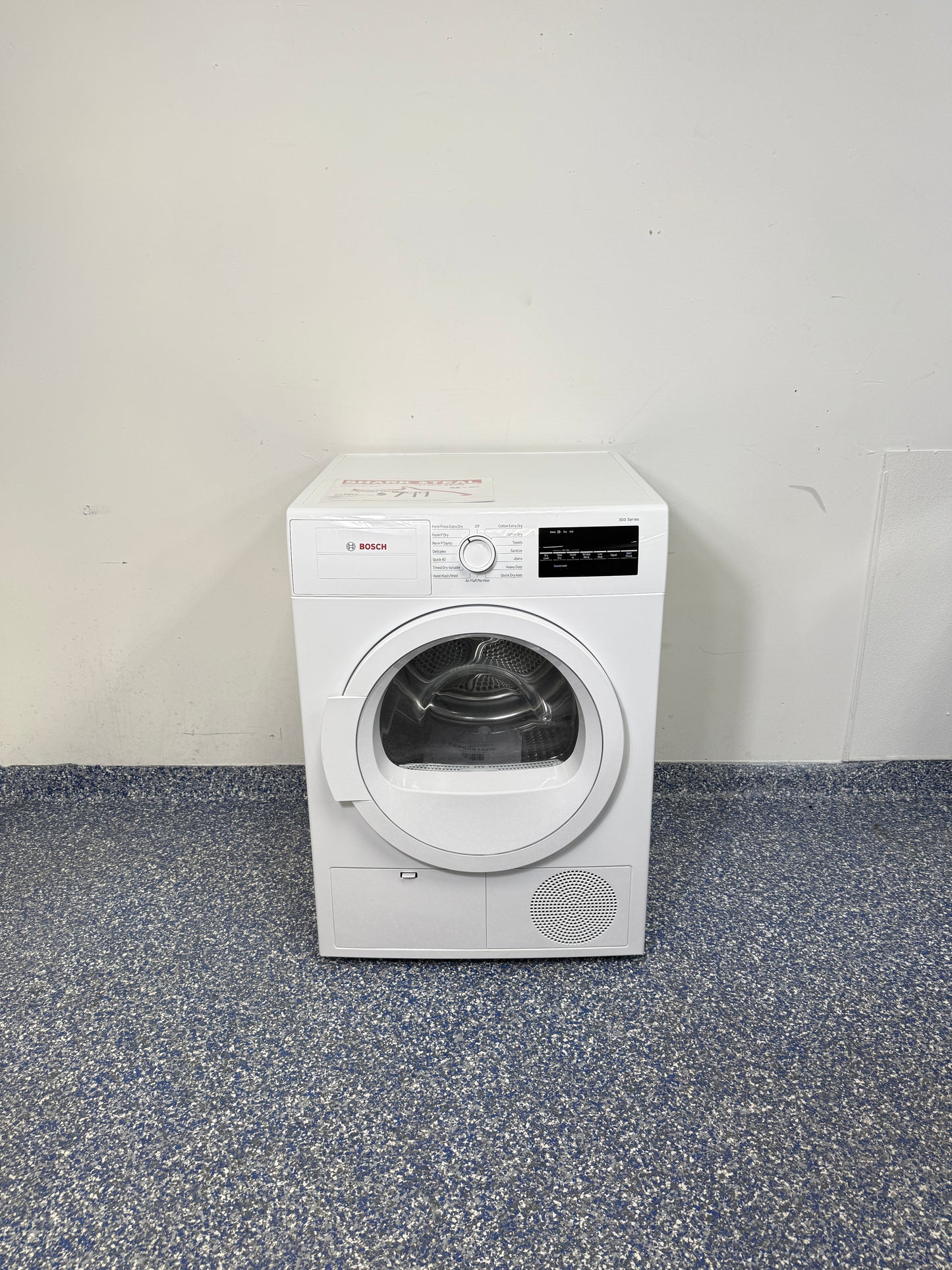 3.9 Cu.Ft. BOSCH 300 Series Electric Stackable and Ventless Dryer with Condenser Technology, 67 dbA Operation, Wrinkle Block, and Allergy Plus/Hygiene Cycles at Appliance Shark Discount Appliance Store in Overland Park, Kansas