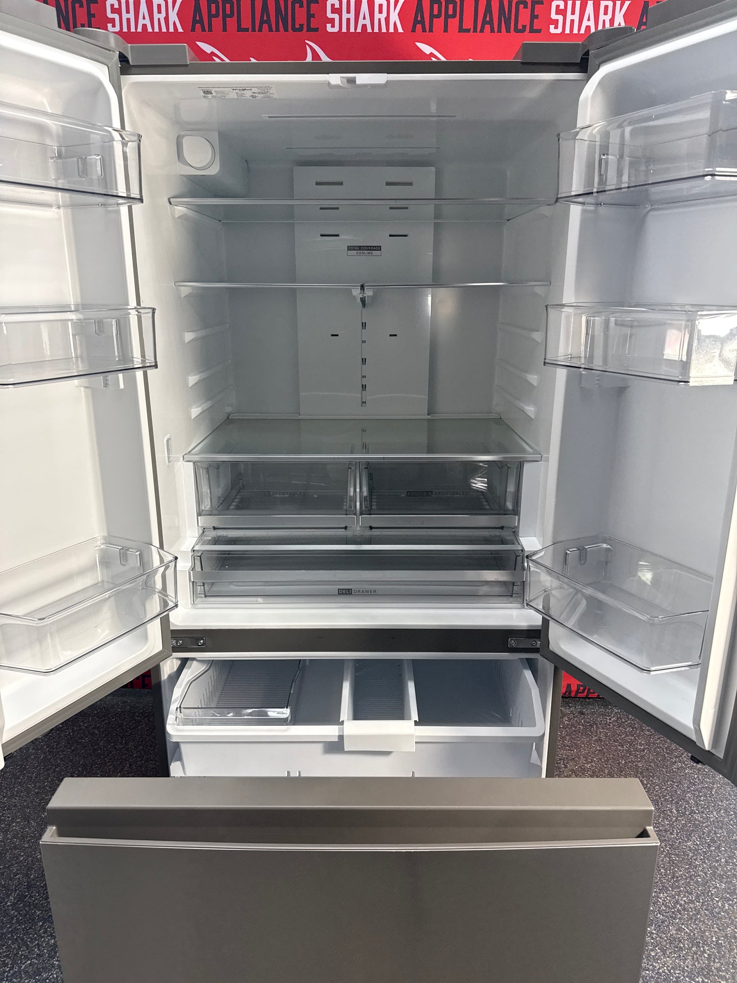 Discount WHIRLPOOL French door refrigerator at Appliance Shark in Overland Park, KS.