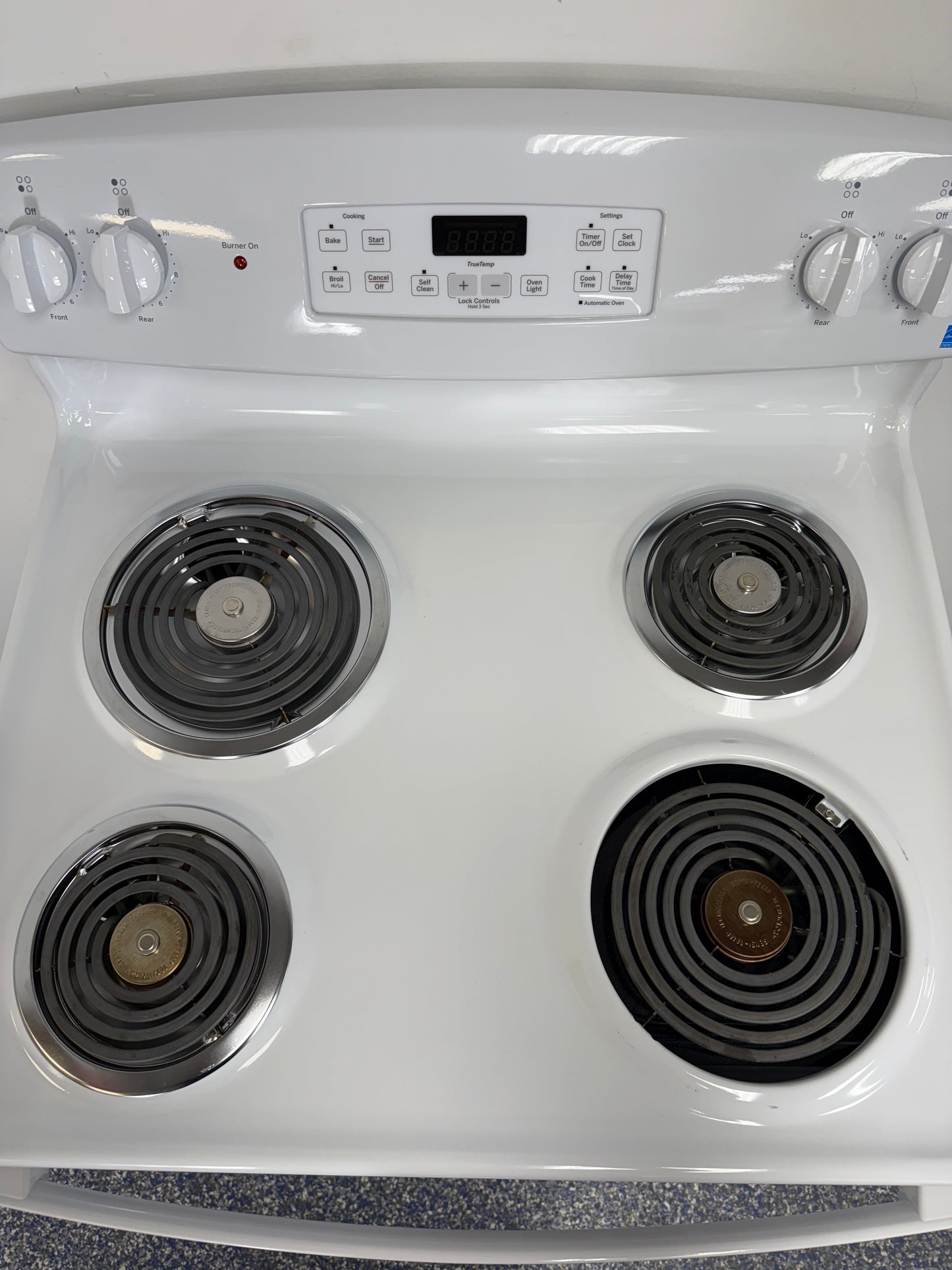 GE JB256DM5WW electric range oven interior in Kansas City metro