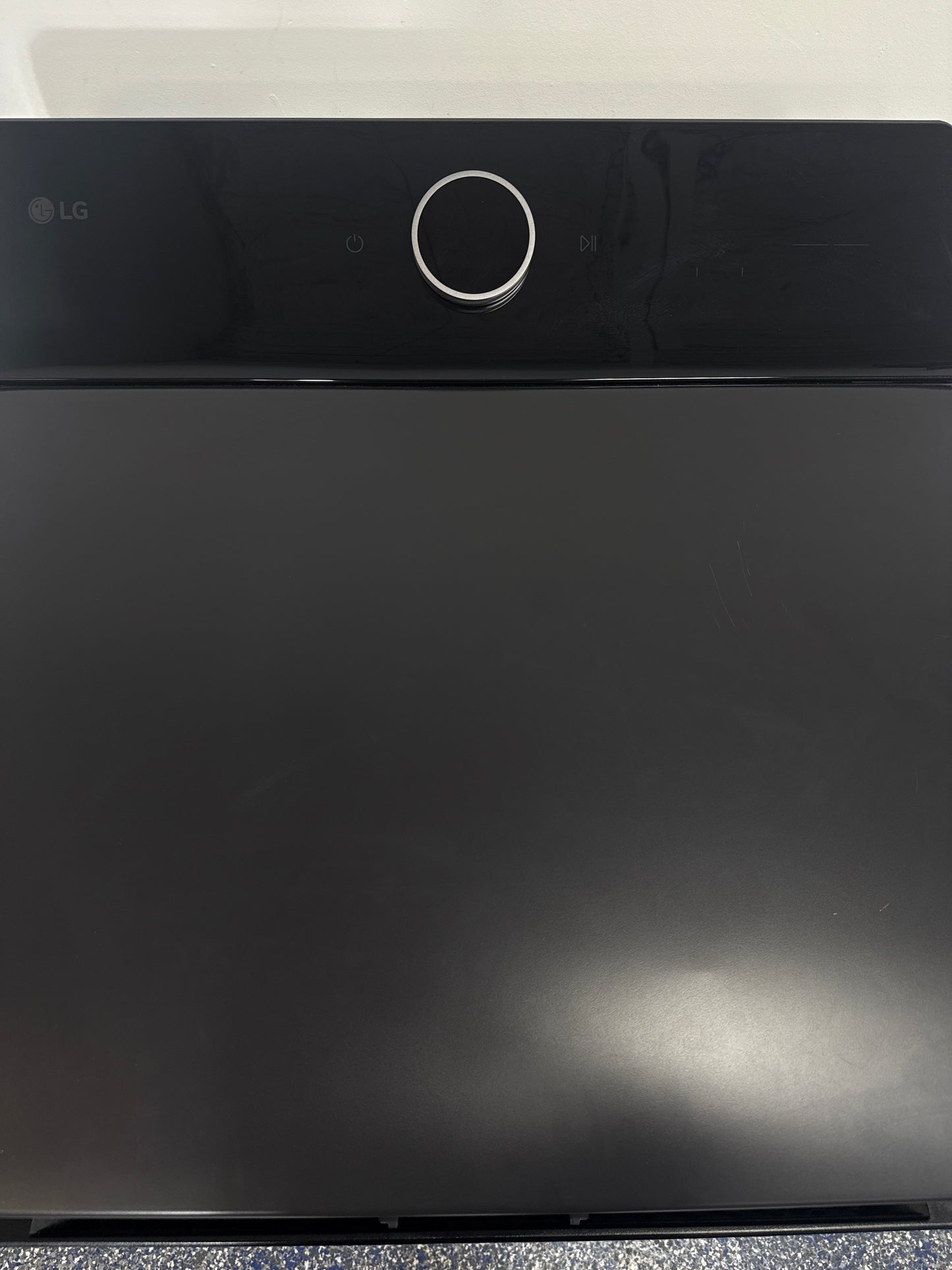 The LG 7.3 cu. ft. electric dryer, model DLEX8600BE, featuring ThinQ® Smart Technology, available at Appliance Shark.