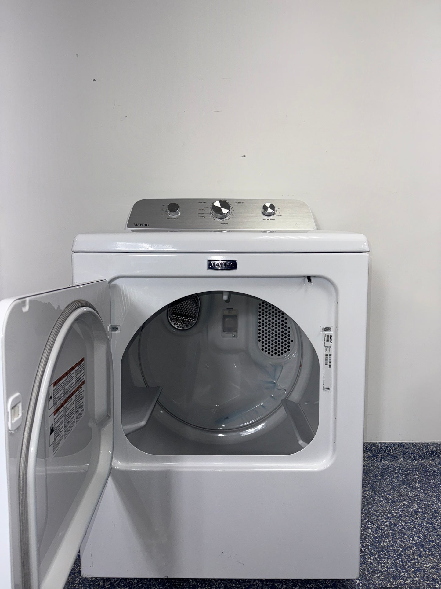 A close-up view of the control panel on the MAYTAG MED4500MW dryer, showcasing its Advanced Moisture Sensing, perfect for an Overland Park, KS home.