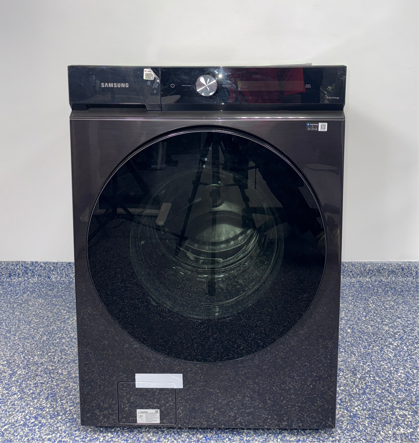 SAMSUNG WF53BB8900AD Bespoke front load washing machine in brushed navy, available at Appliance Shark as the best scratch and dent washer deal in Kansas City.