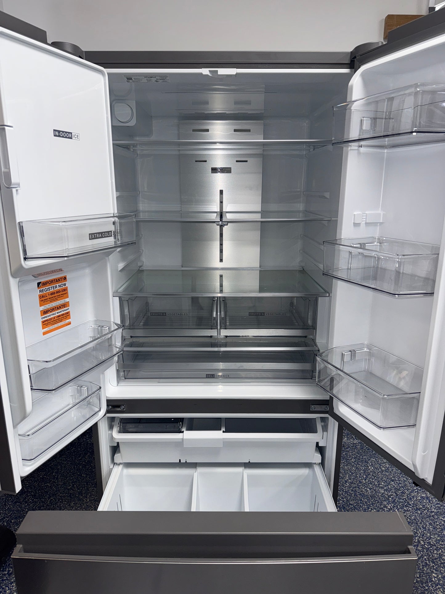 Whirlpool WRS321SDHZ13 adjustable gallon door bins interior door view Kansas City home