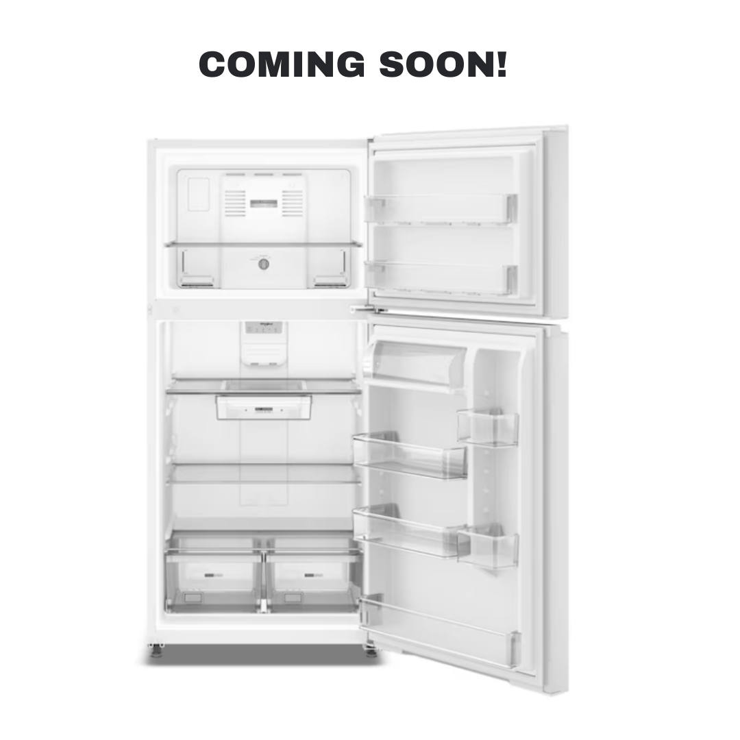 WHIRLPOOL WRTX5419SW top freezer refrigerator angled view in Overland Park Kansas City