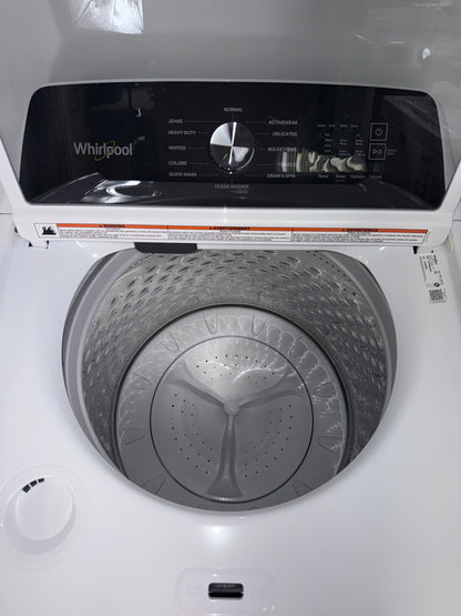 A close-up view of the control panel on the WHIRLPOOL WTW5020SW, showing the Clean Washer with affresh® cycle, for sale in Kansas.