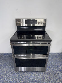 GE Profile PB965YP5FS electric range front view available in Overland Park Kansas City metro area.