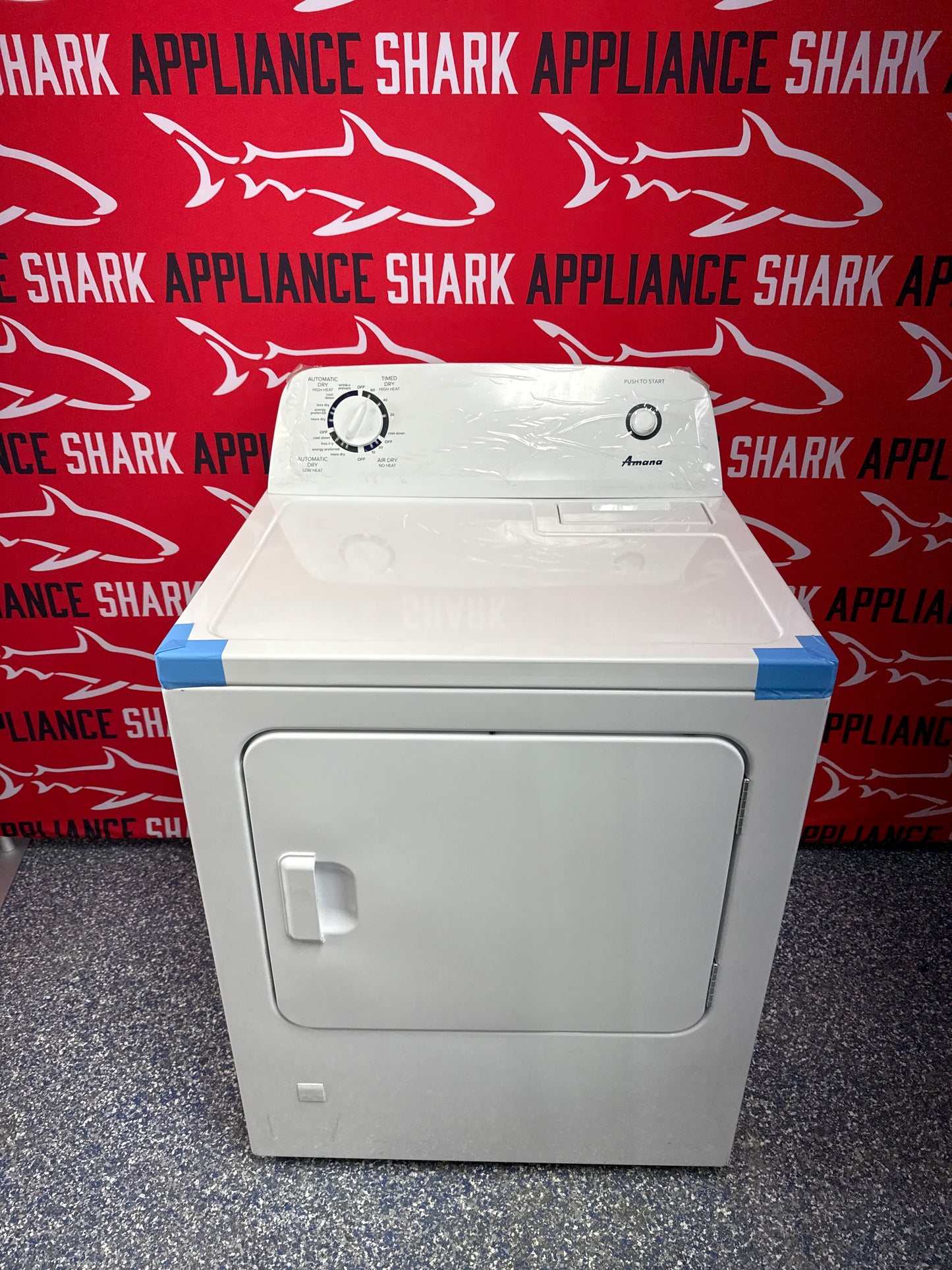 Discount AMANA gas dryer at Appliance Shark. Overland Park, KS’s premier scratch-dent appliance store.