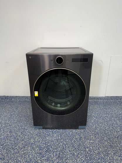 7.4 Cu.Ft. LG Stackable Smart Gas Dryer with 11 Cycles, Sensor Dry, Wrinkle Care, ThinQ, TurboSteam & SteamFresh, LoDecibel, FlowSense Duct Clogging & Lint Filter Indicators at the Best Discount Appliance Store in KC Metro