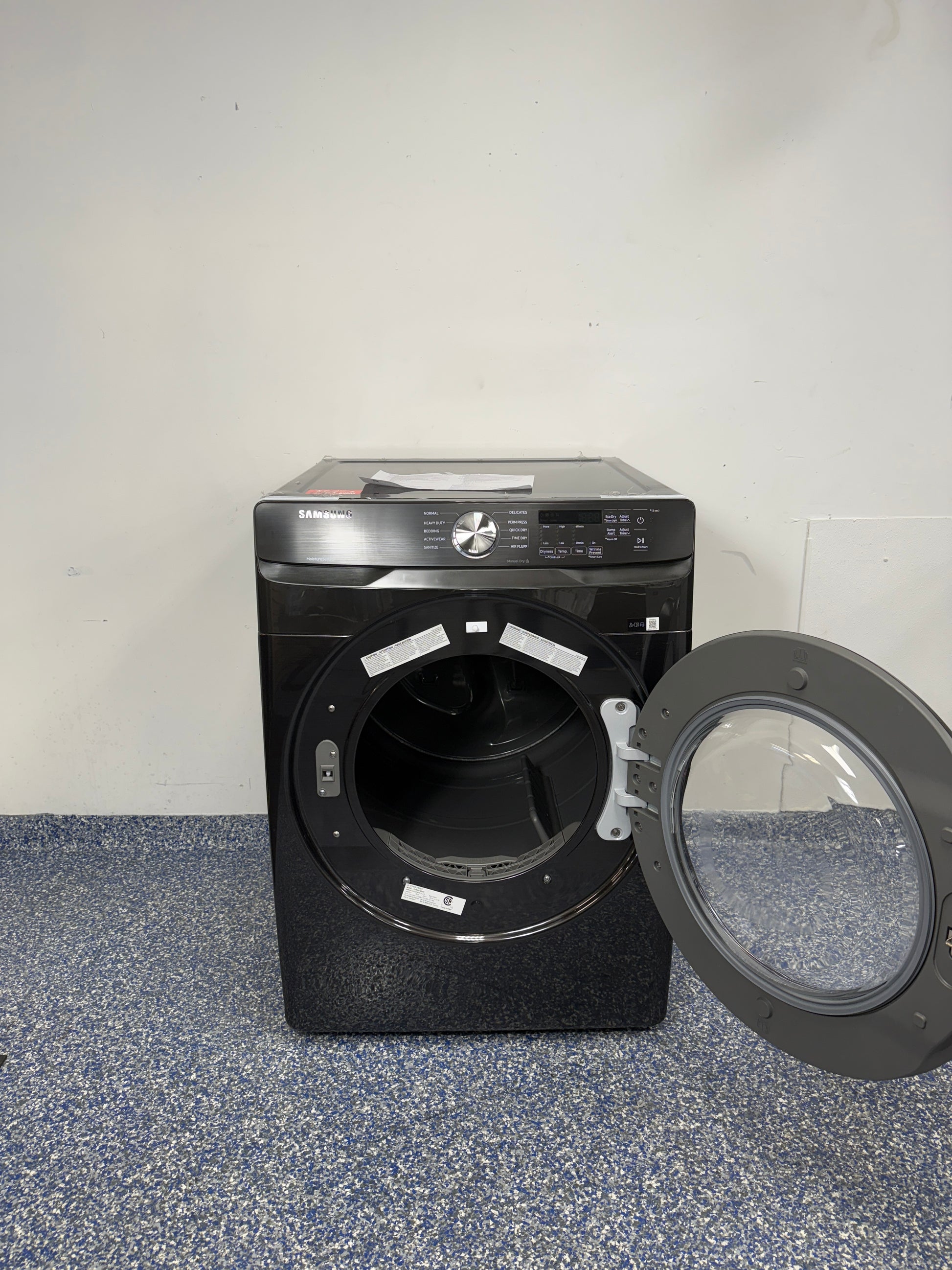 7.5 Cu.Ft. SAMSUNG Stackable Electric Dryer with Reversible Window Door, Vibration Reduction, Interior Light, and Large Capacity at the Best Scratch and Dent Appliance Store in KC Area