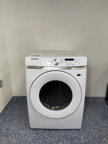 White Samsung front load stackable dryer at Appliance Shark Scratch and Dent Store
