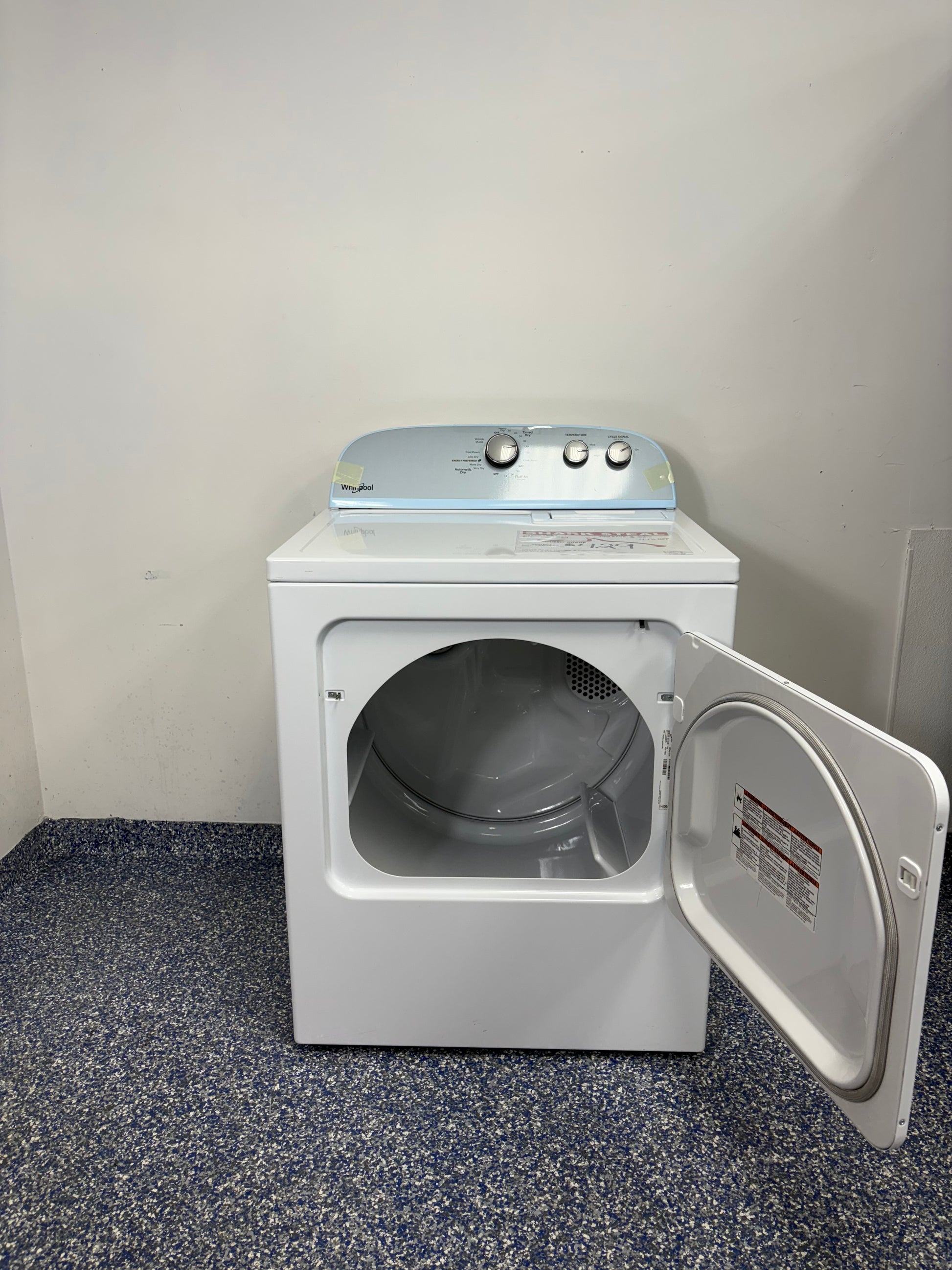 Whirlpool Dryer with Auto Dry and Reversible Door at Appliance Shark in KC Area. 