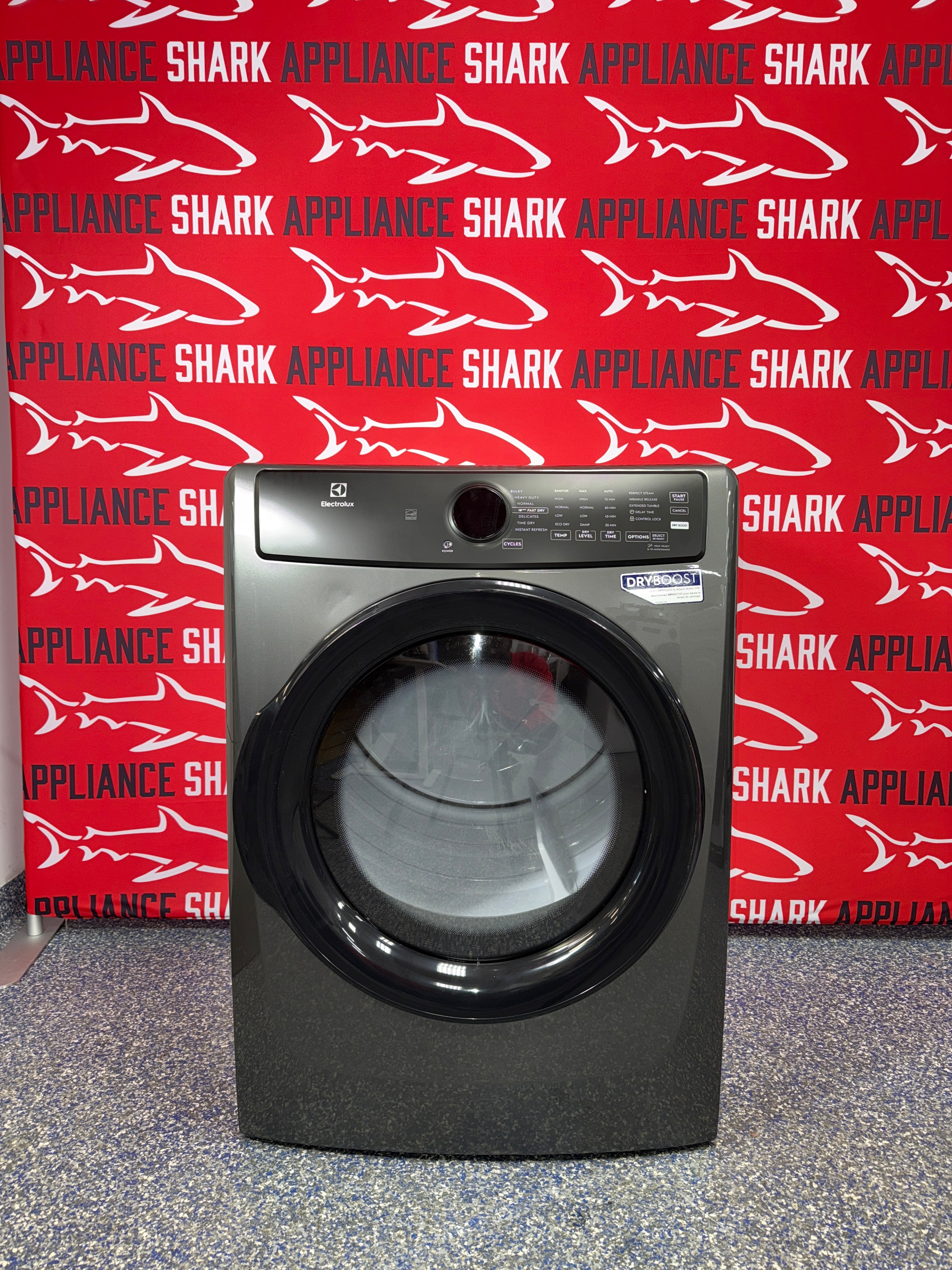 Scratch-dent ELECTROLUX front load electric dryer at Appliance Shark. Kansas City’s best dryer store.