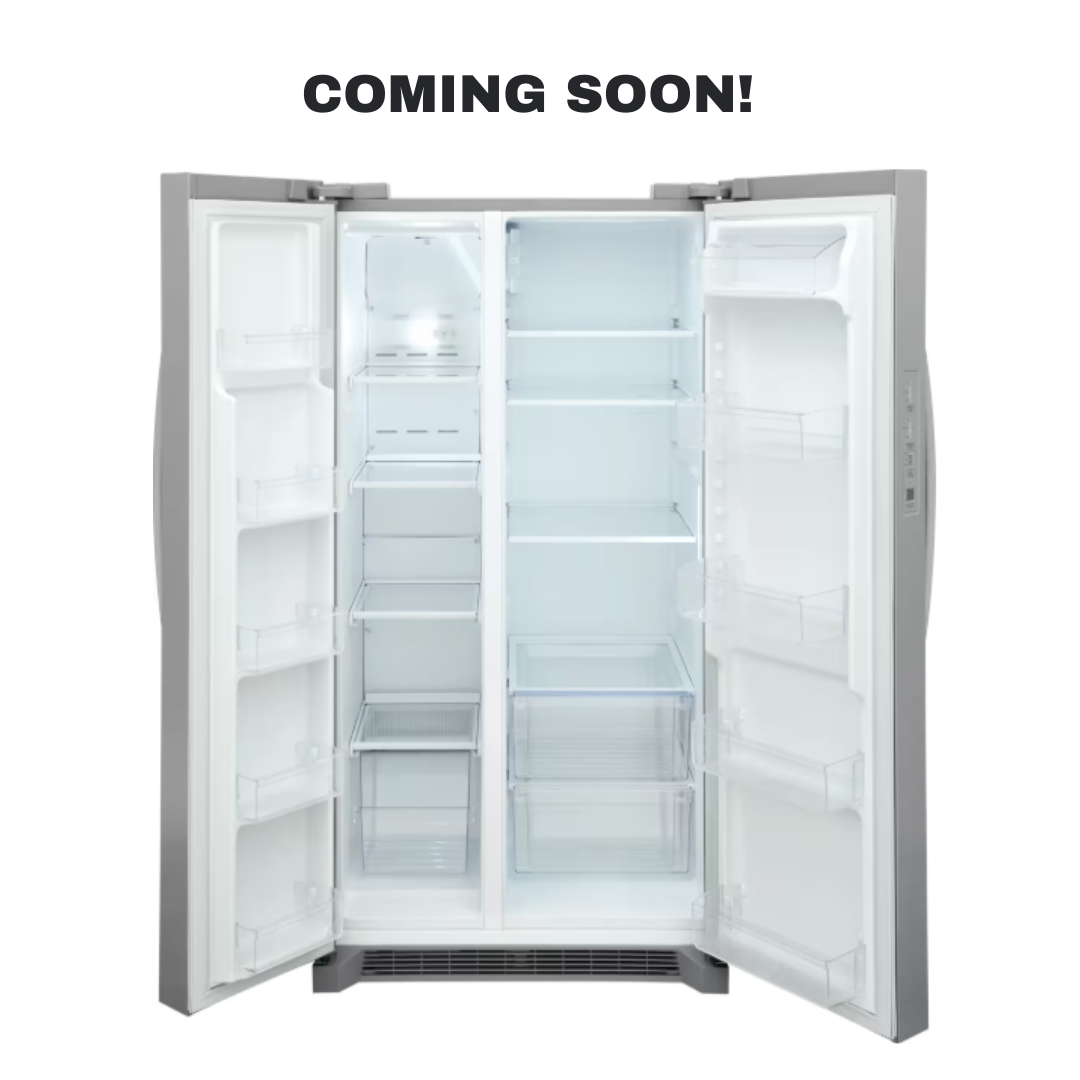 Scratch-dent Frigidaire side-by-side refrigerator at Appliance Shark. Kansas City's best scratch-dent appliance store.