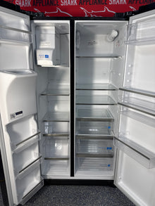 Scratch-dent Frigidaire side-by-side refrigerator at Appliance Shark. Kansas City's best scratch-dent appliance store.