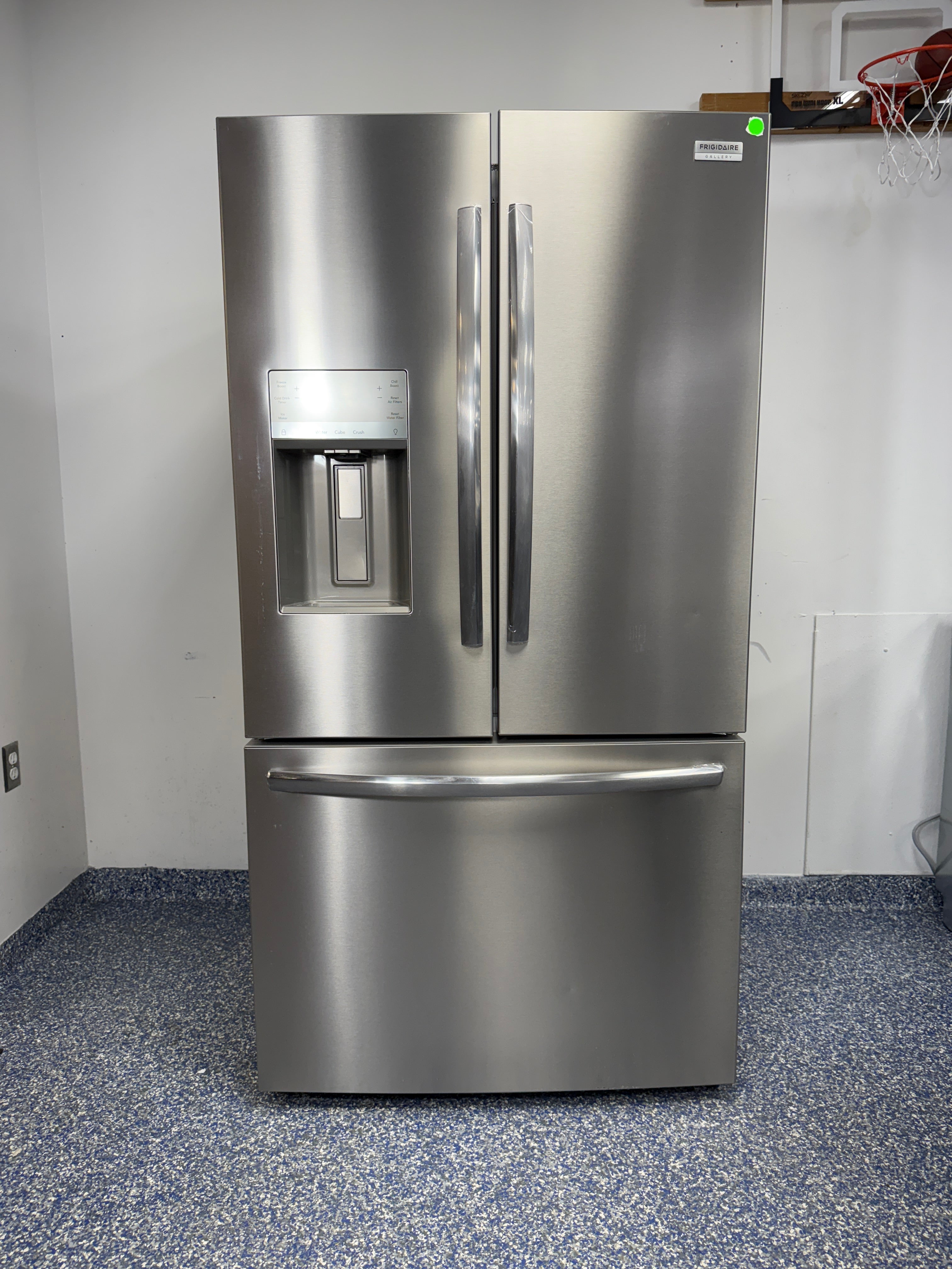 27.8 Cu.Ft. FRIGIDAIRE Gallery French Door Refrigerator with Spacewise Organization System, Ice Maker, and External Dispenser at Appliance Shark Scratch and Dent Appliance Store in Overland Park, Kansas