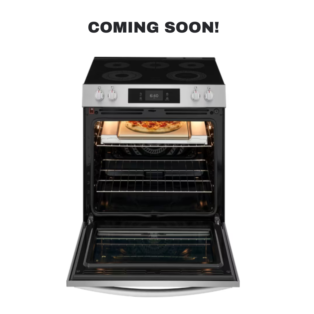 FRIGIDAIRE GALLERY 30-in 5-Element 6.2 cu. ft. Freestanding Electric Range with Stone-Baked Pizza – GCFE3070BF