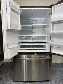 GFE28GYNFS | 27.7 Cu.Ft. GE French Door Refrigerator with Space Saving Ice Maker, Advanced Water Filtration, and LED Lighting at the Best Scratch and Dent Appliance Store in KC Metro