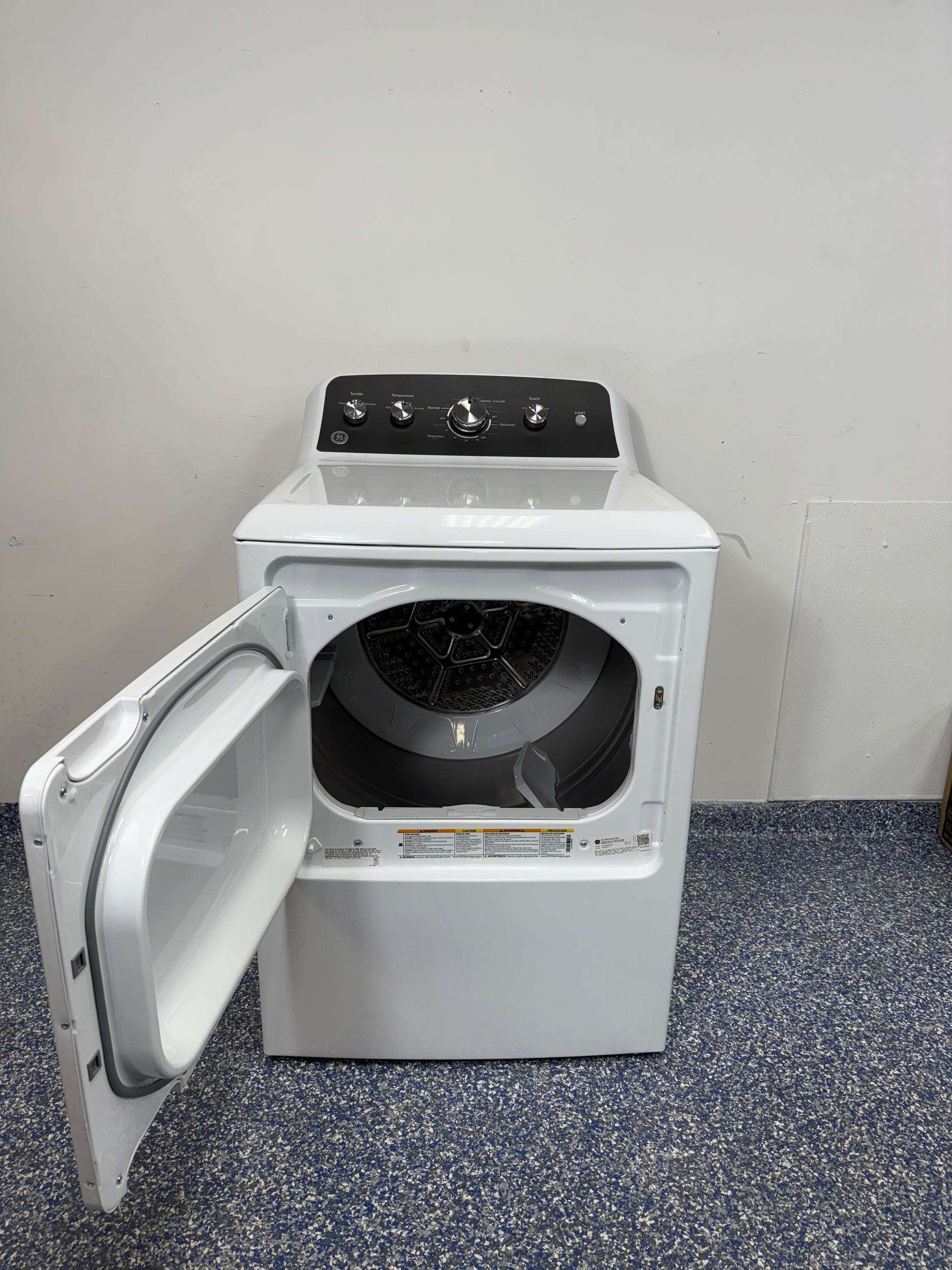 GE Large Capacity Gas Dryer with Aluminized Drum, Reversible Door, and Front Lint Filter at Appliance Shark Discount Appliance Store on Overland Park, Kansas
