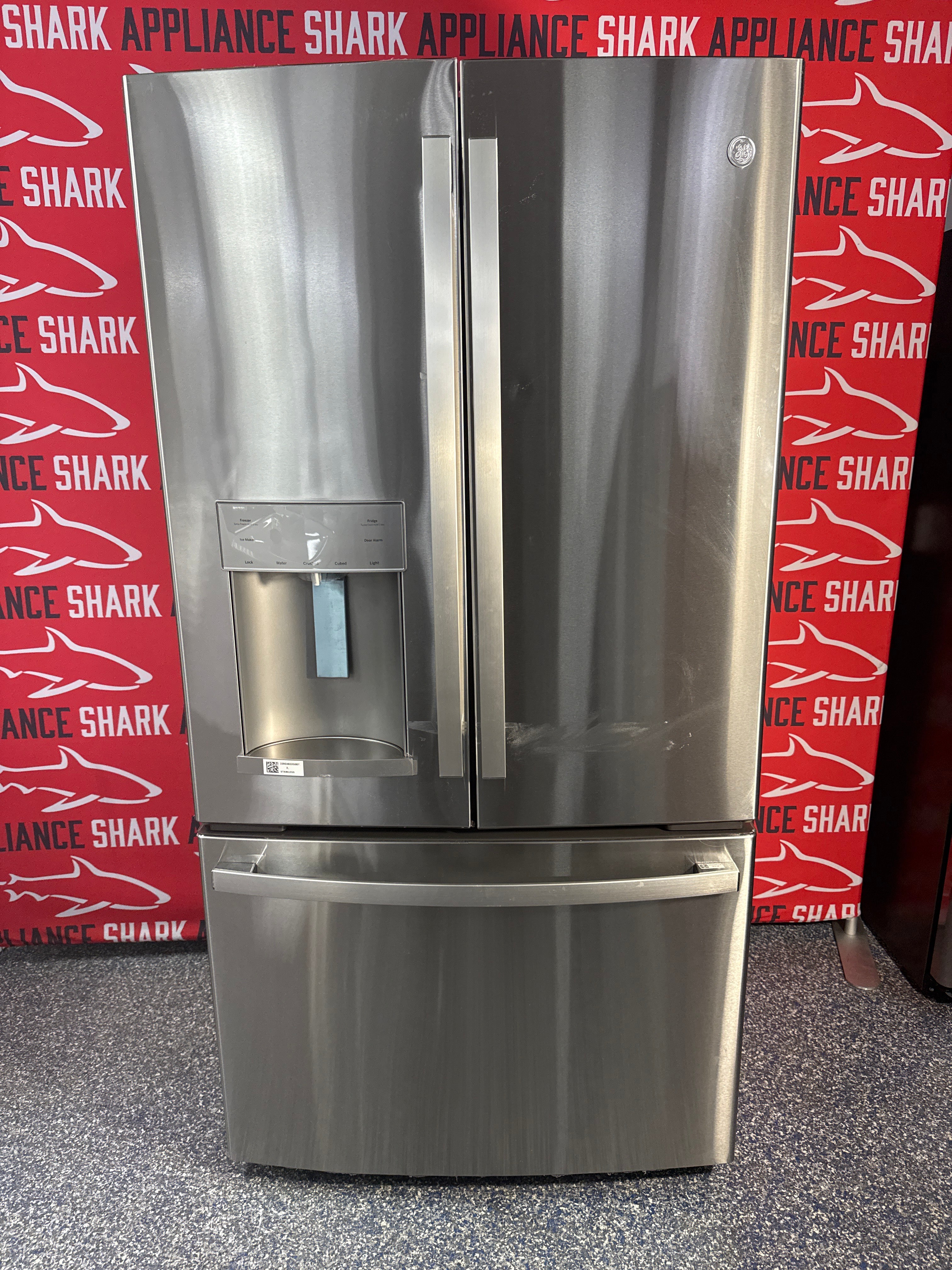 Shop this GE French door refrigerator scratch and dent deal at Appliance Shark in Overland Park, KS.