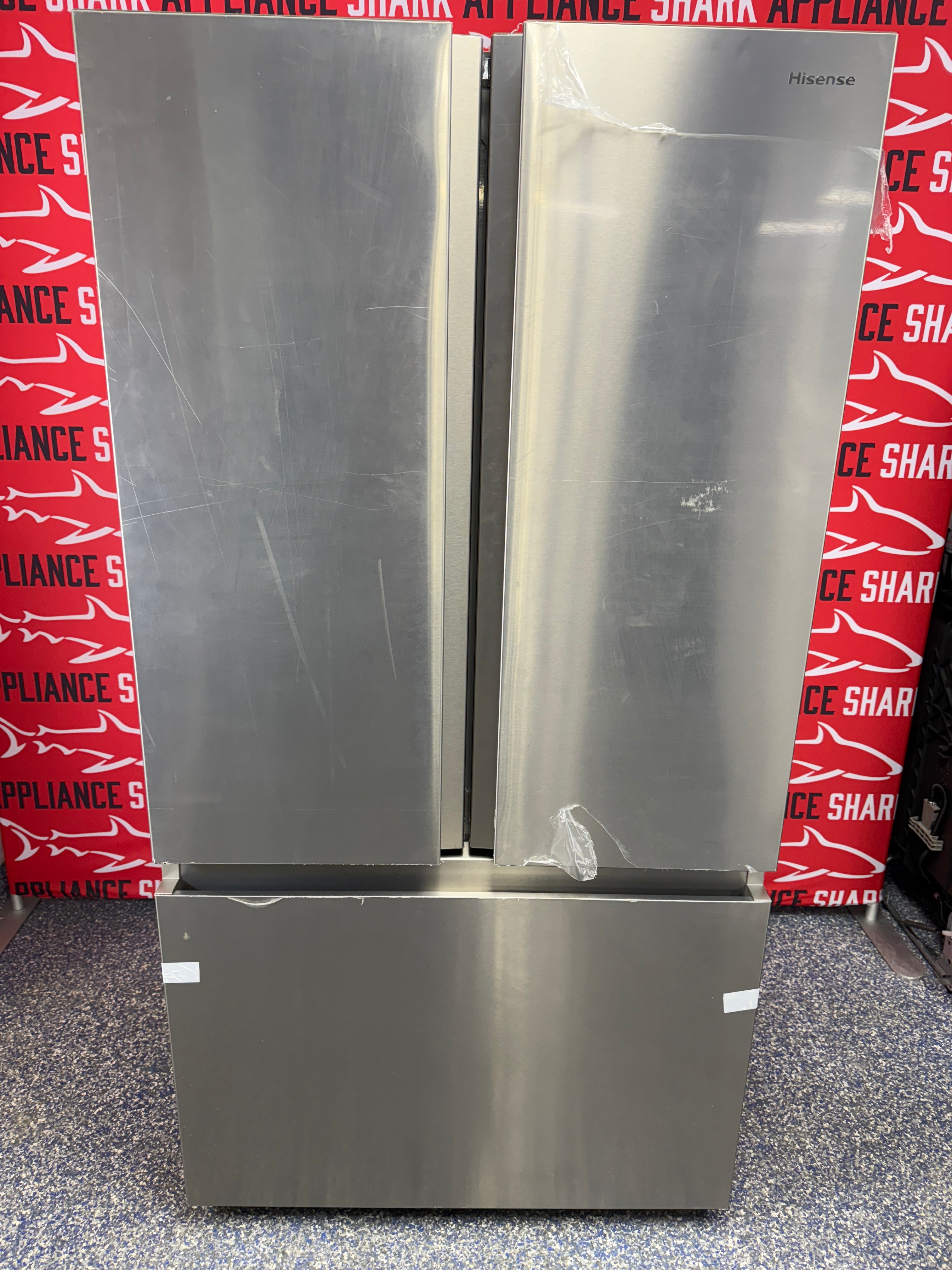 Discount HISENSE French door refrigerator at Appliance Shark. Overland Park, KS’s premier scratch-dent appliance store.