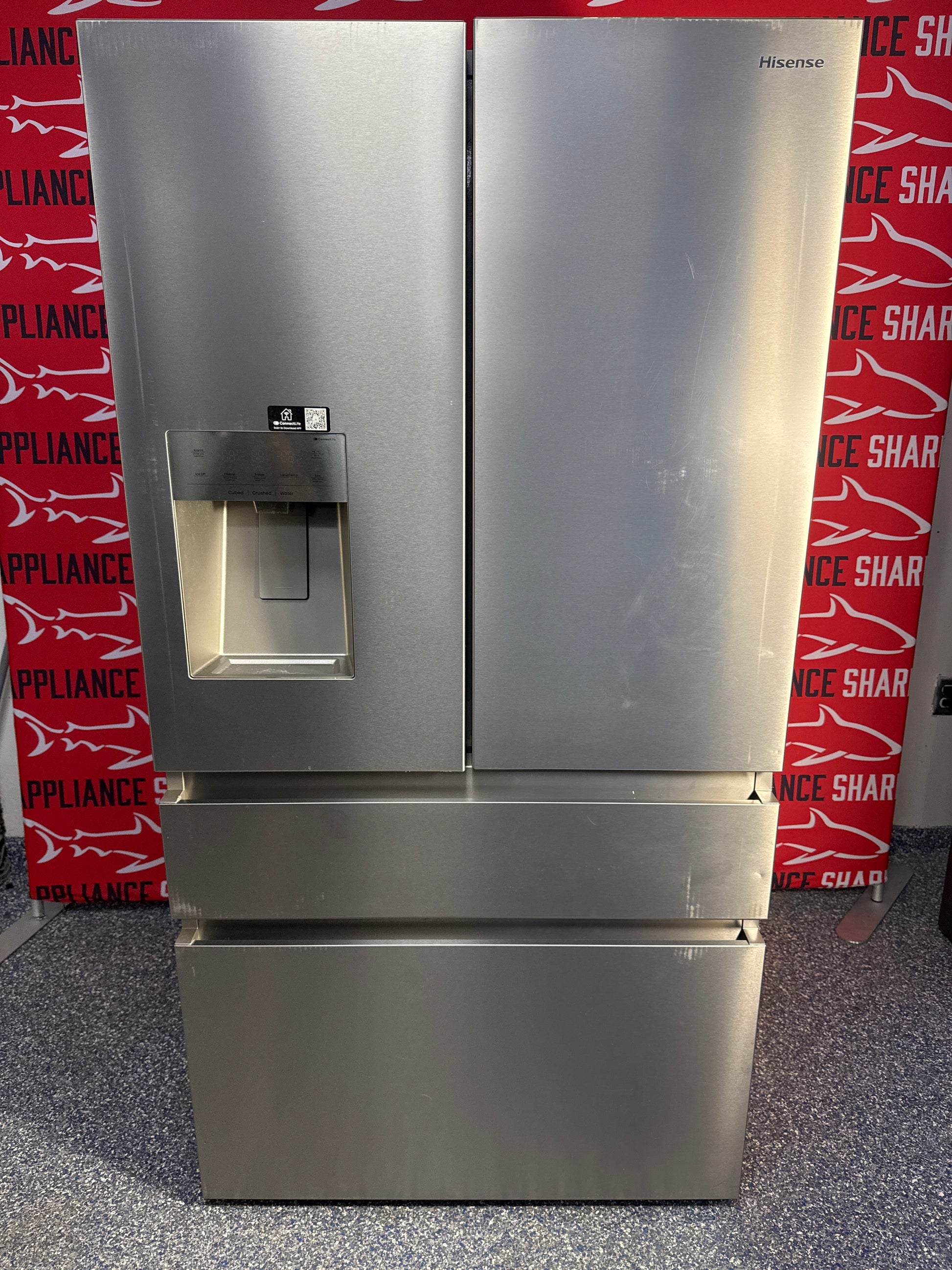 Affordable HISENSE French door refrigerator at Appliance Shark. Kansas City’s best appliance store.