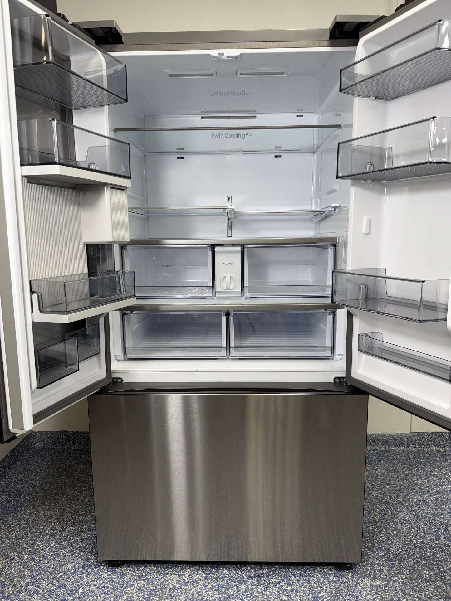 RF30BB6600QL | 30 Cu.Ft. SAMSUNG Bespoke French Door Smart Refrigerator with Tempered Glass Shelves and Twin Cooling Plus Technology at the Best Discount Appliance Store in KC Metro