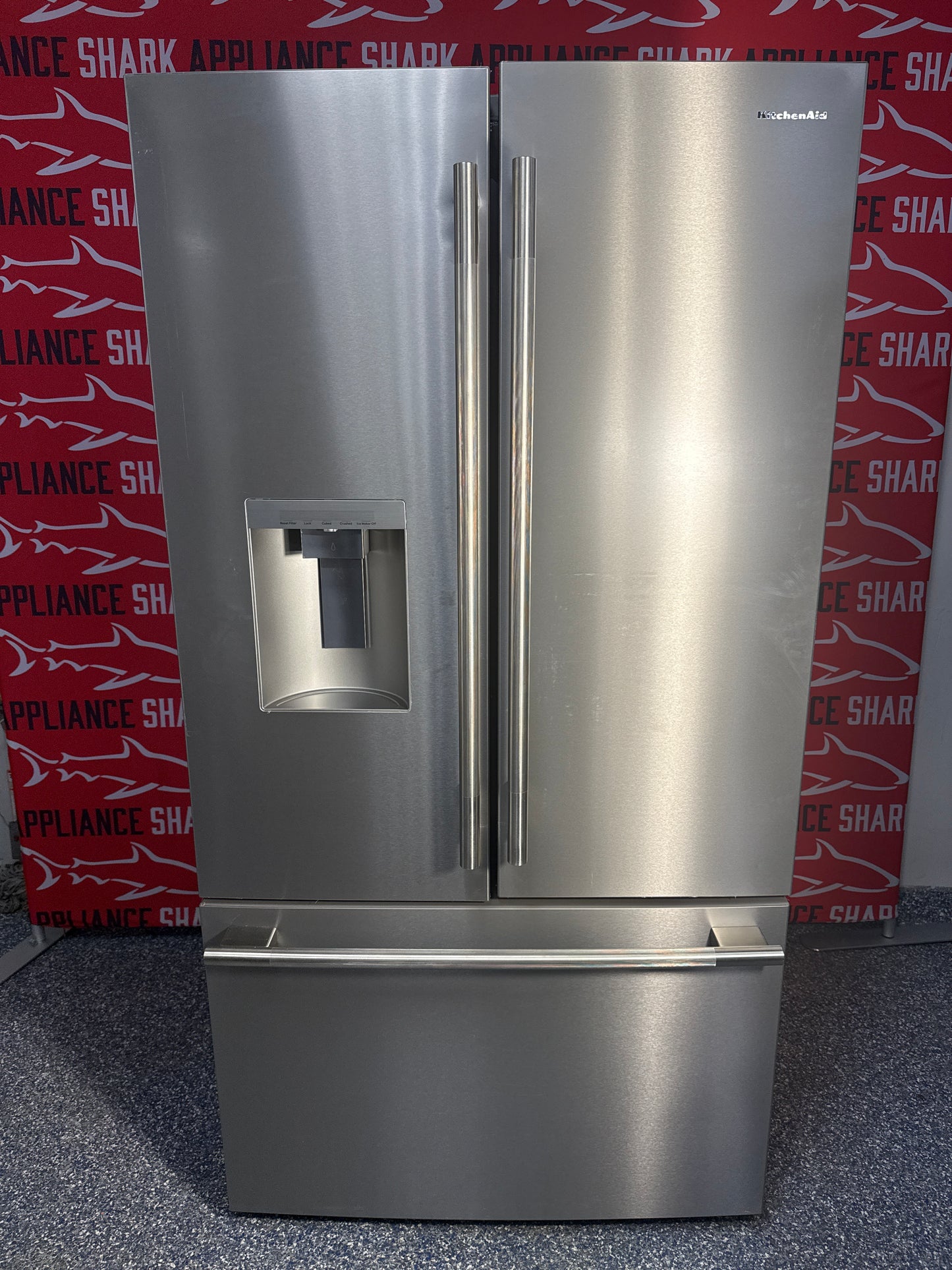 Discount KITCHENAID French door refrigerator at Appliance Shark. Overland Park, KS’s premier scratch-dent appliance store.