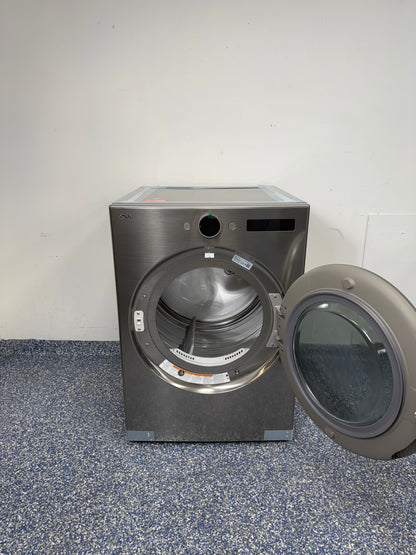 DLGX5501V | 7.4 Cu.Ft. LG Stackable Smart Gas Dryer with AI Fabric Sensor & AI Sensor Dry, Interior Light, Tempered Glass Reversible Door, Propane Convertible, and Stainless Steel Drum at Appliance Shark Scratch and Dent Store in Overland Park, Kansas