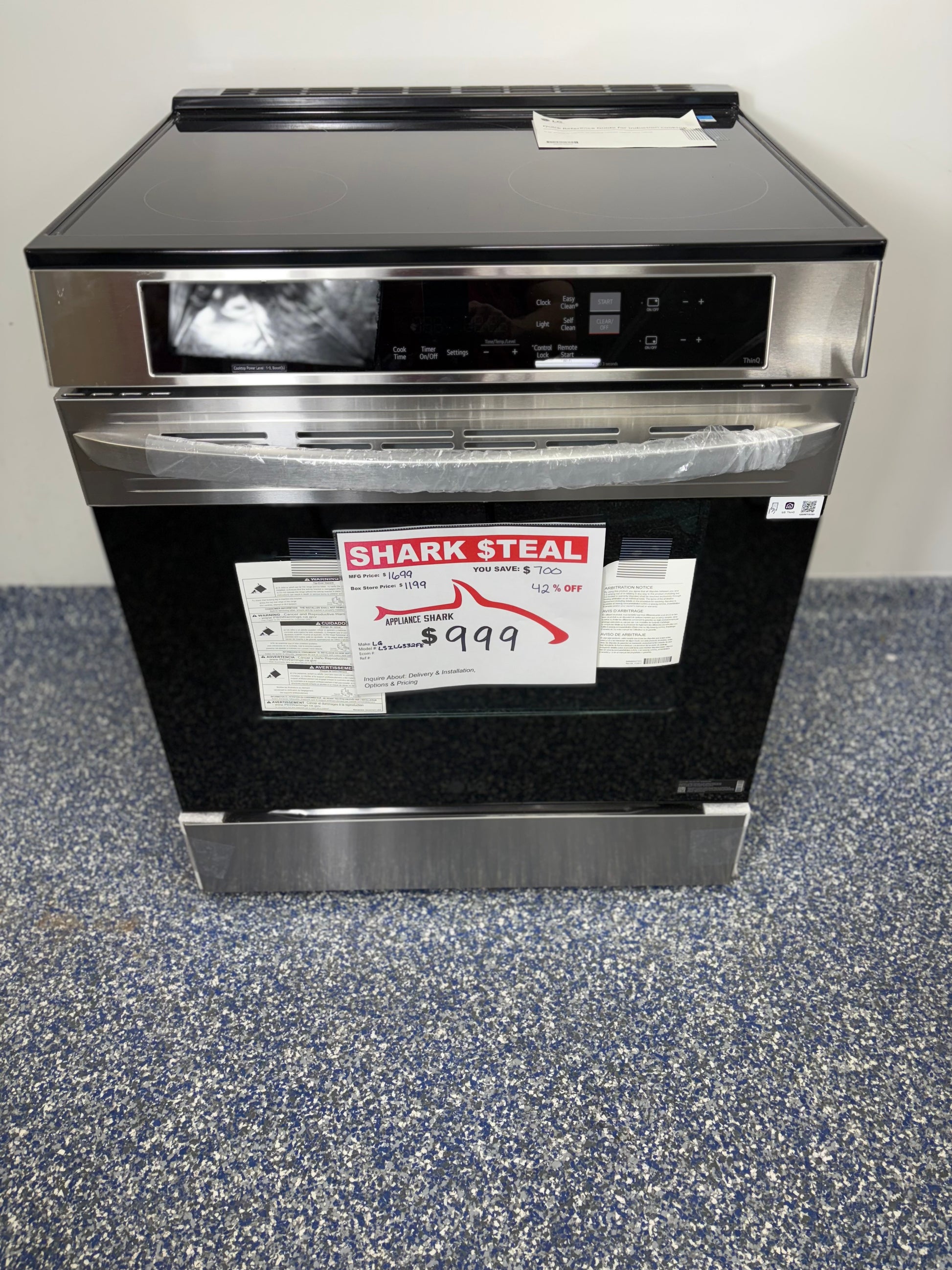 LG ThinQ slide in electric induction, convection range at Appliance Shark
