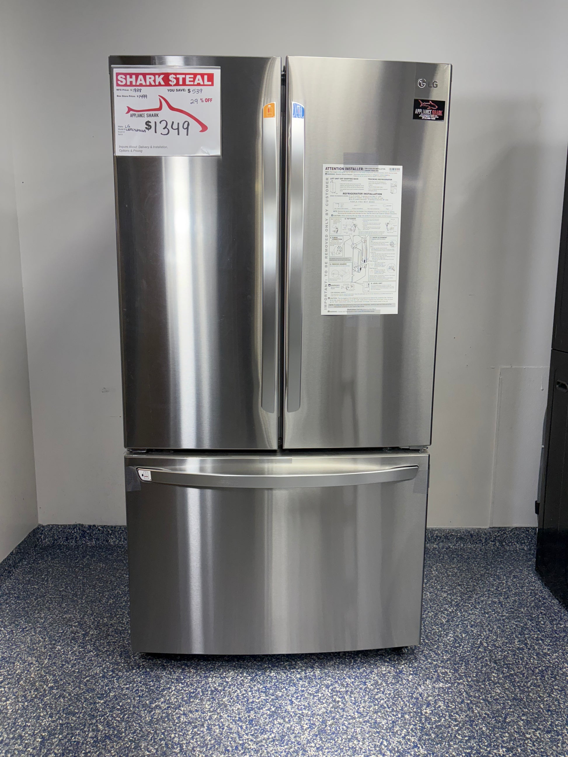 LG French Door Refrigerator with Bottom Freezer Ice Maker and Door Cooling+ at the Best Discount Appliance Store in Kansas City Area