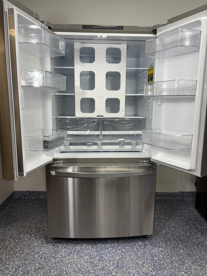 LG French Door Refrigerator with Fingerprint Resistant Finish at Scratch and Dent Appliance Store in Overland Park, Kansas