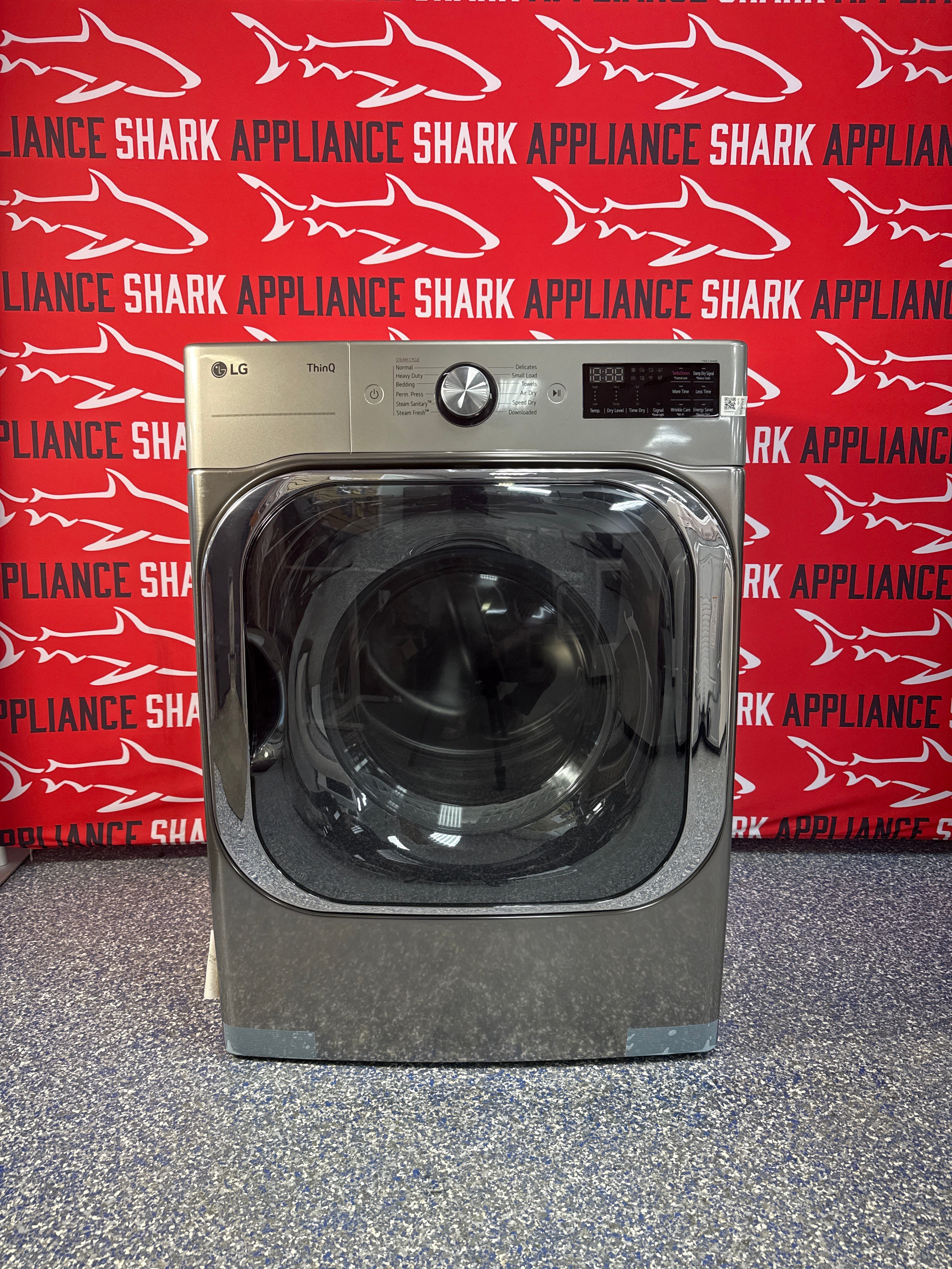 Discount LG electric dryer at Appliance Shark. Overland Park, KS’s premier scratch-dent appliance store.
