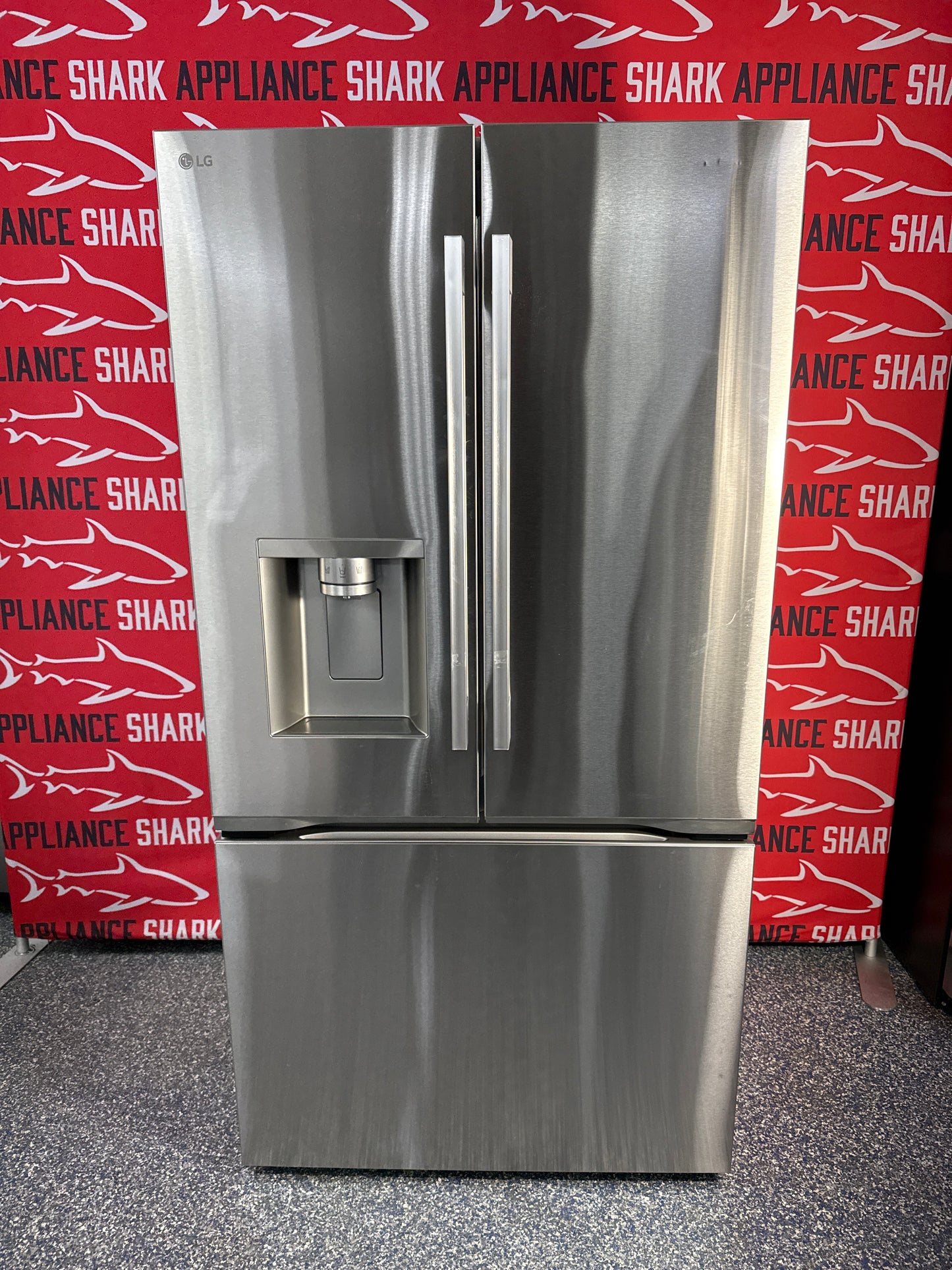 Shop this LG French door refrigerator scratch and dent deal at Appliance Shark in Overland Park, KS.