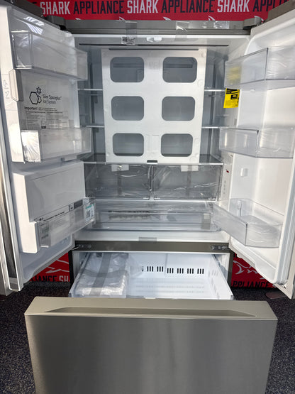 Discounted LG counter-depth refrigerator at Appliance Shark, Kansas City's trusted scratch-dent store.