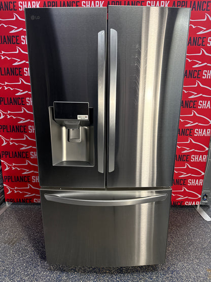 Scratch-dent LG french door refrigerator at Appliance Shark. Kansas City's best scratch-dent appliance store.