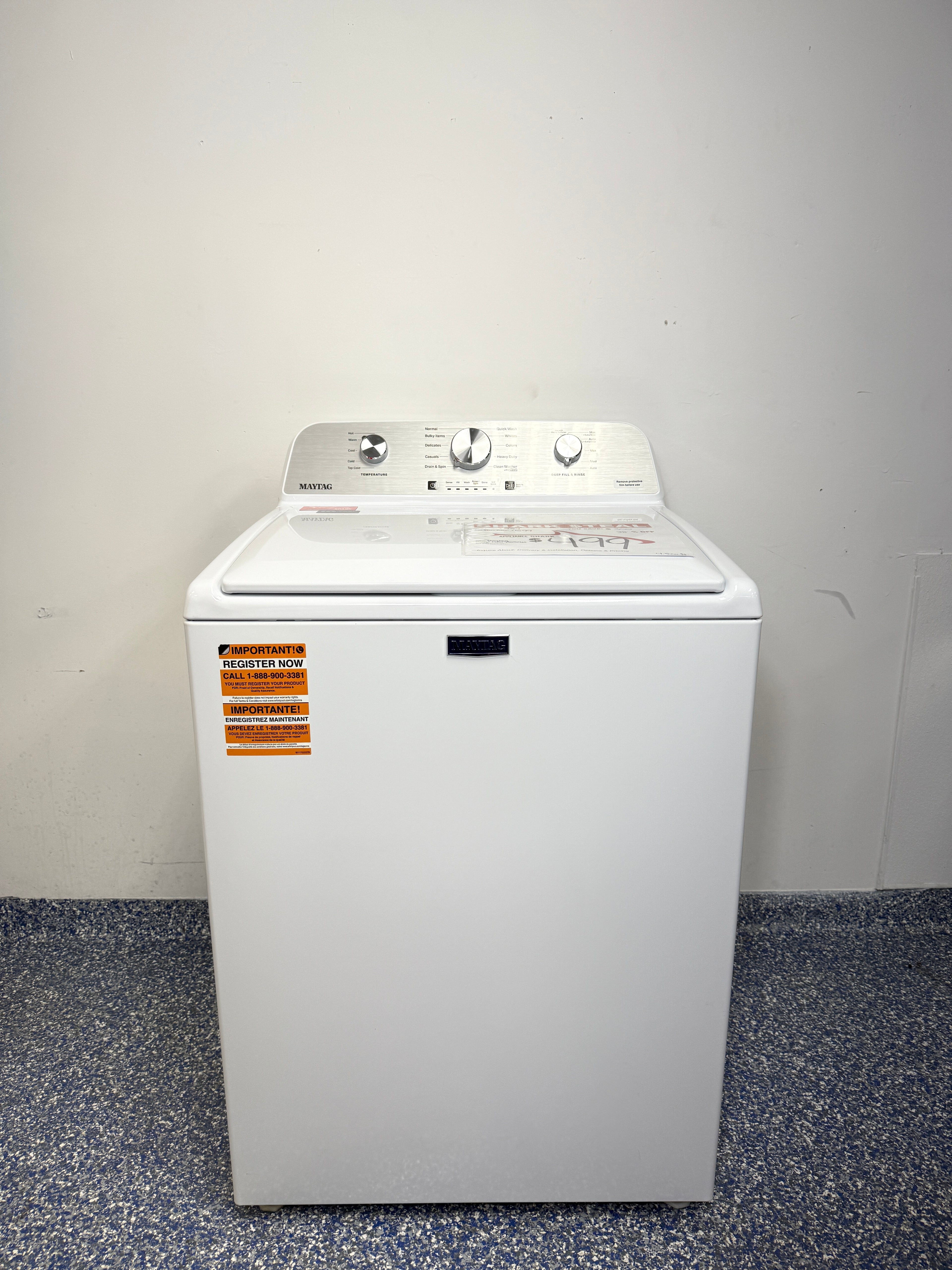 MVW4505MW | 5.2 Cu.Ft. MAYTAG Top Load Washing Machine with Dial Controls, High Efficiency Operation, and Auto Sense Feature at the Best Discount Appliance Store in the KC Area