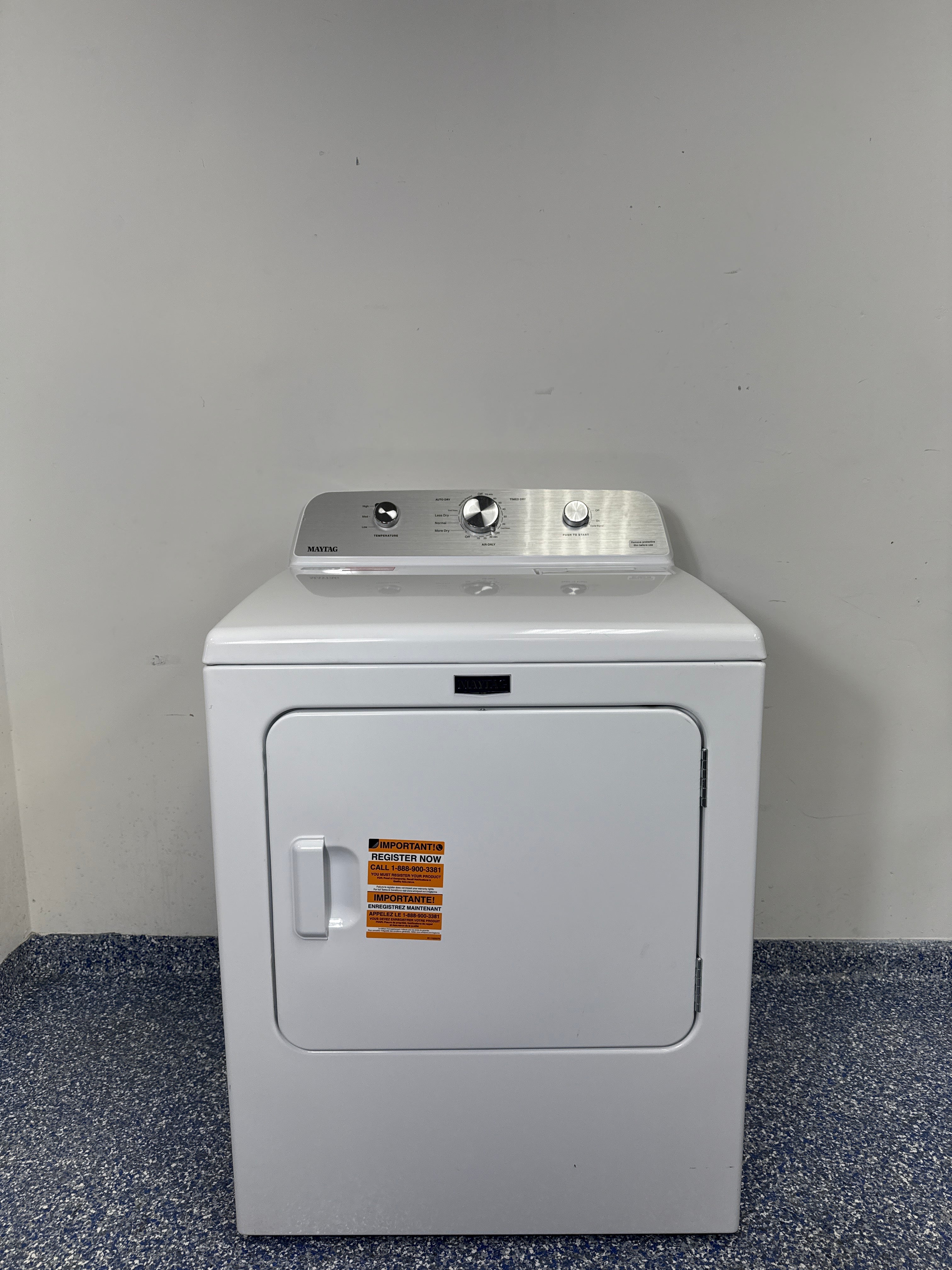MAYTAG 29 In, 7-cu ft Electric Dryer (White) with Large Capacity, 7 Cycles, and Matching Washer at the Best Scratch and Dent Appliance Store in KC Area