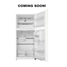 MIDEA MRT18D3BWW top freezer refrigerator angled view in Overland Park Kansas City