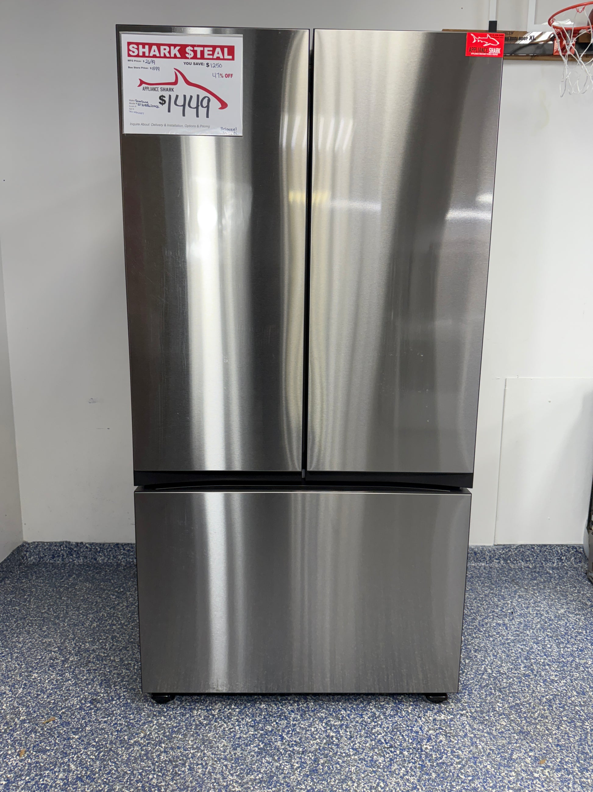 30.1 Cu.Ft. SAMSUNG Bespoke Smart French Door Refrigerator with Extra Large Capacity, Dual Ice Maker, Fingerprint Resistant Exterior, and SmartThings Connectivity at the Best Discount Appliance Store in Overland Park, Kansas