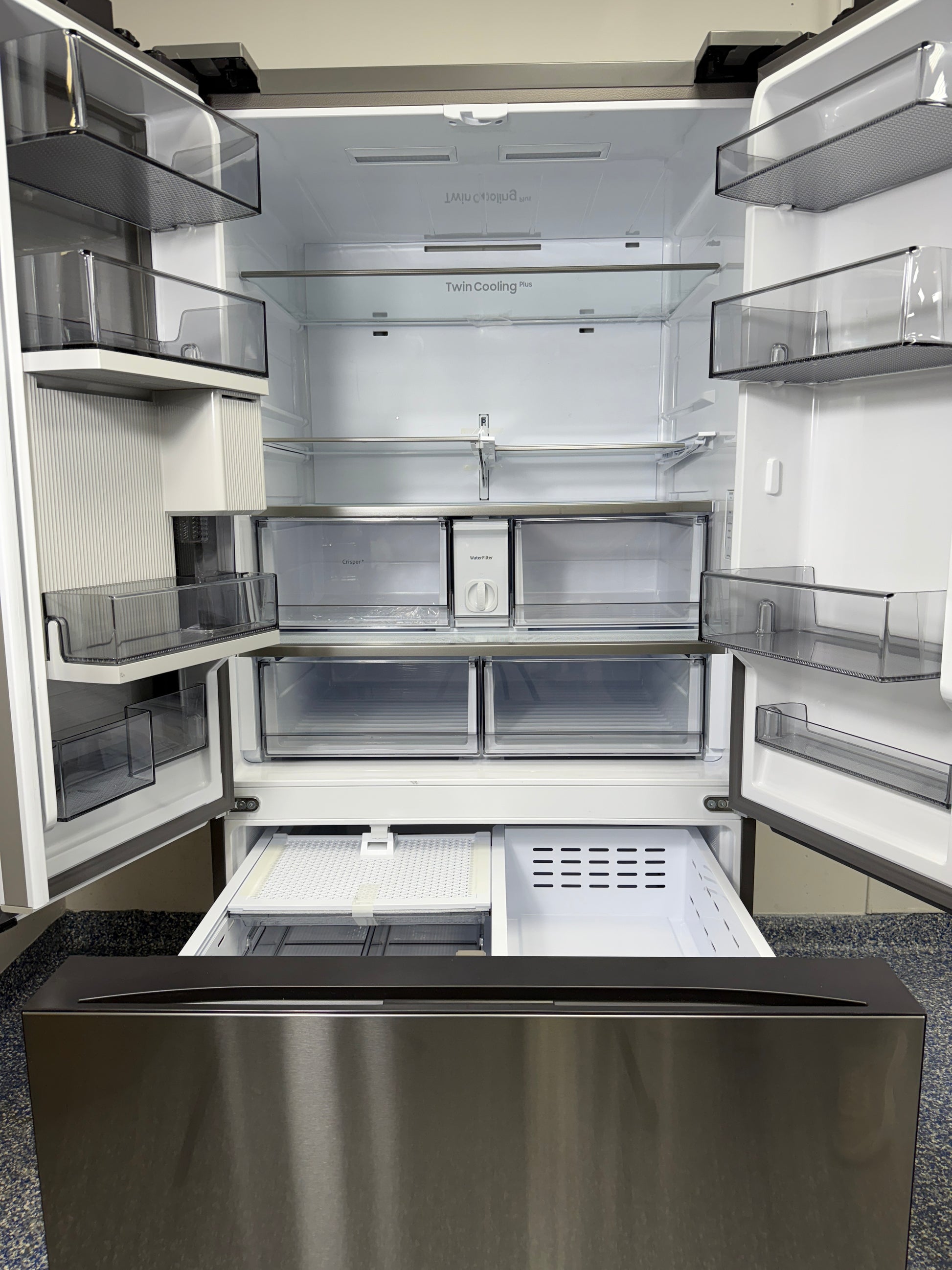 RF30BB6600QL | 30 Cu.Ft. SAMSUNG Bespoke French Door Smart Refrigerator with Freezer Ice Maker, Internal Water Dispenser, and LED Lighting at the Best Scratch and Dent Appliance Store in Overland Park, Johnson County, Kansas