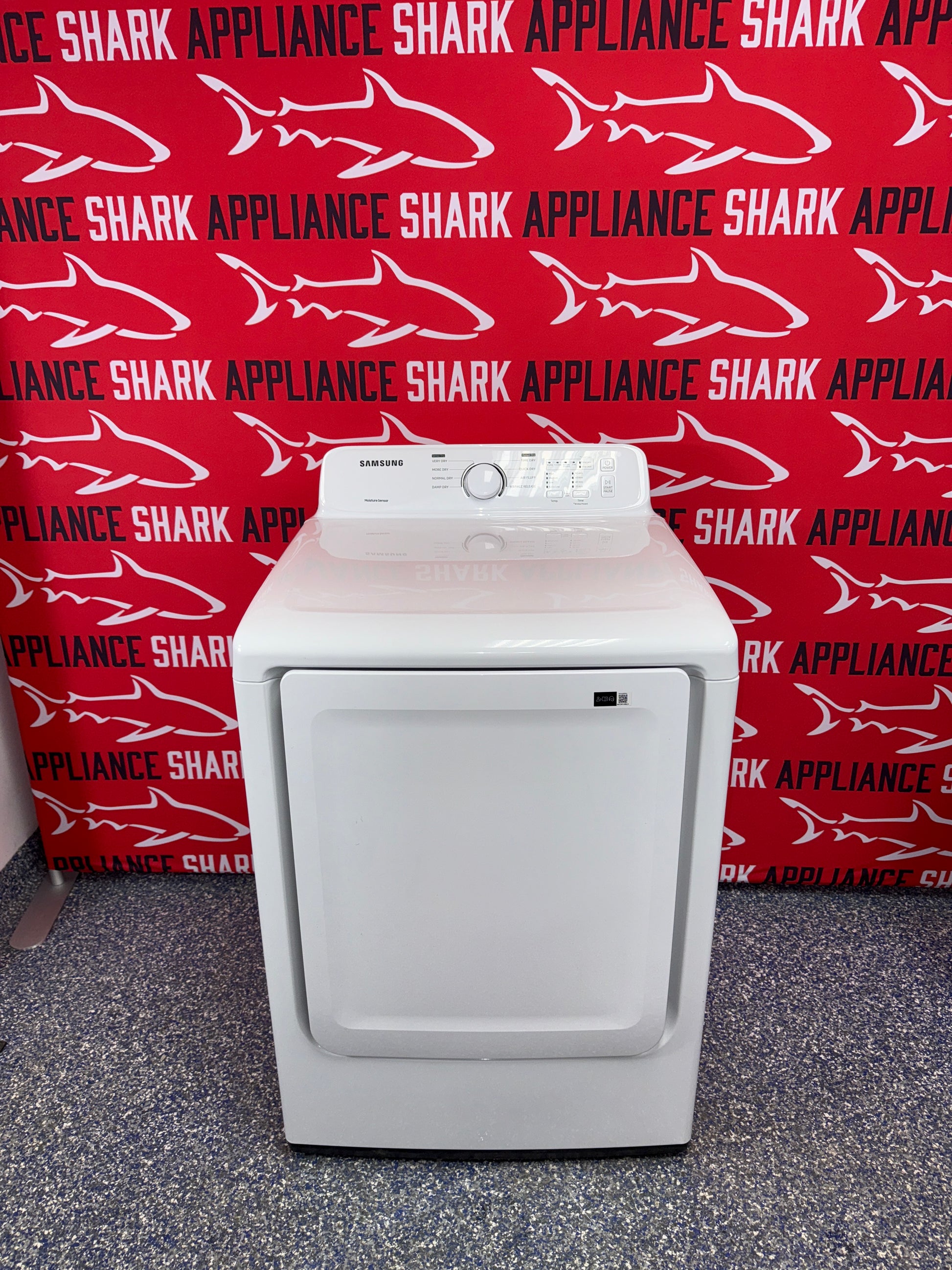Scratch-dent SAMSUNG electric dryer at Appliance Shark. Kansas City’s best dryer store.